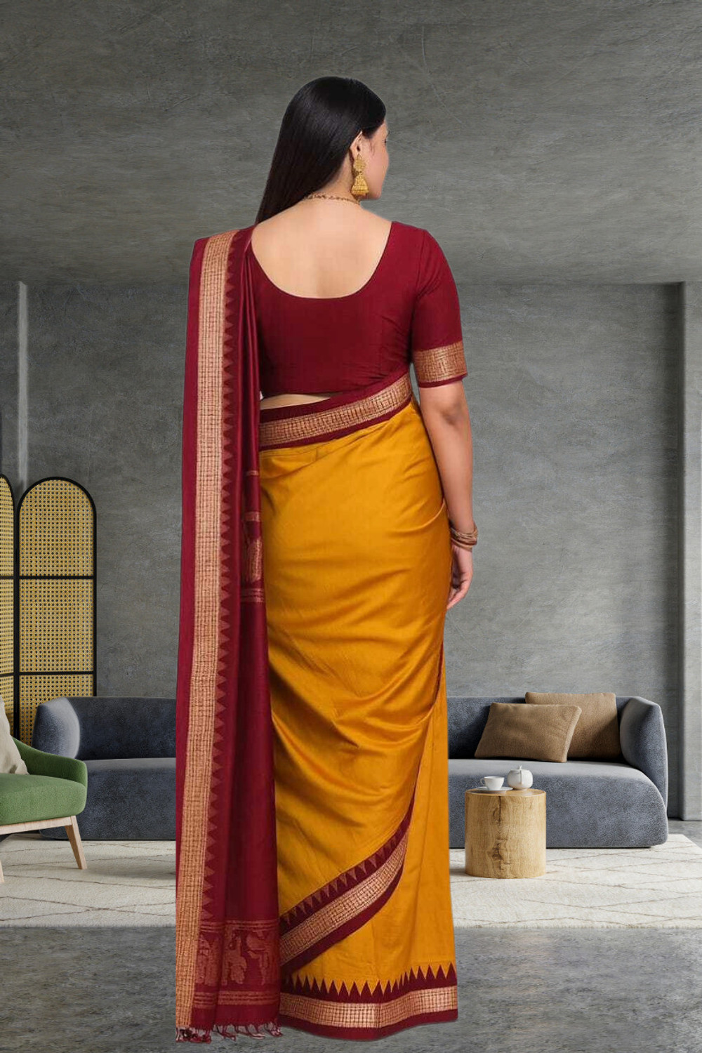 Image of ajmera fashion Temple Border Sambalpuri Art Silk Saree