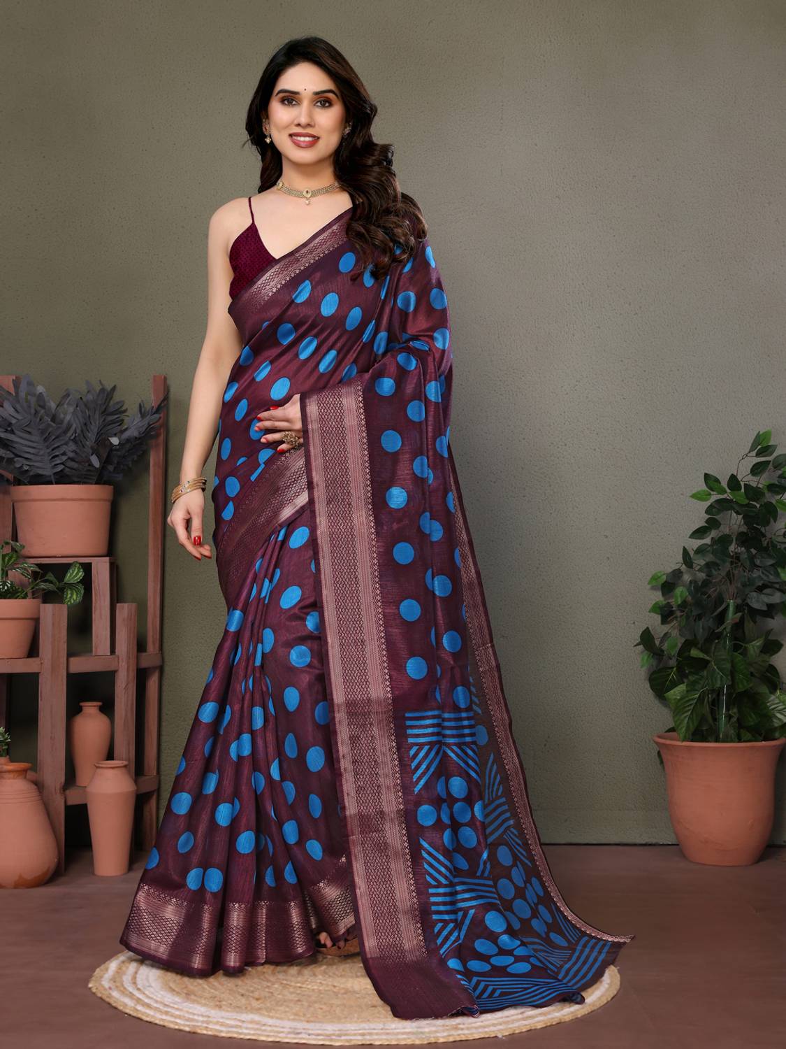 Bandhanivilla Printed Bollywood Cotton Blend Saree