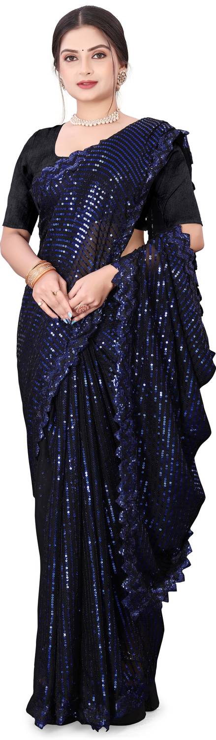 BHIKS RR Embroidered Bollywood Georgette Saree