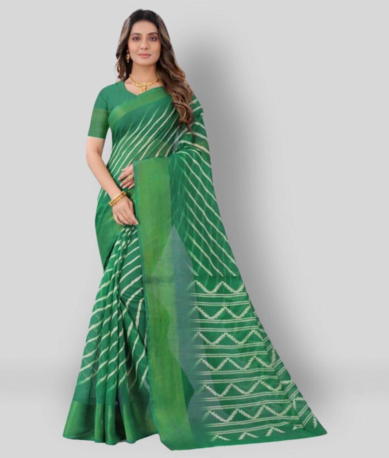 Bansari Textiles Applique Daily Wear Cotton Linen Saree