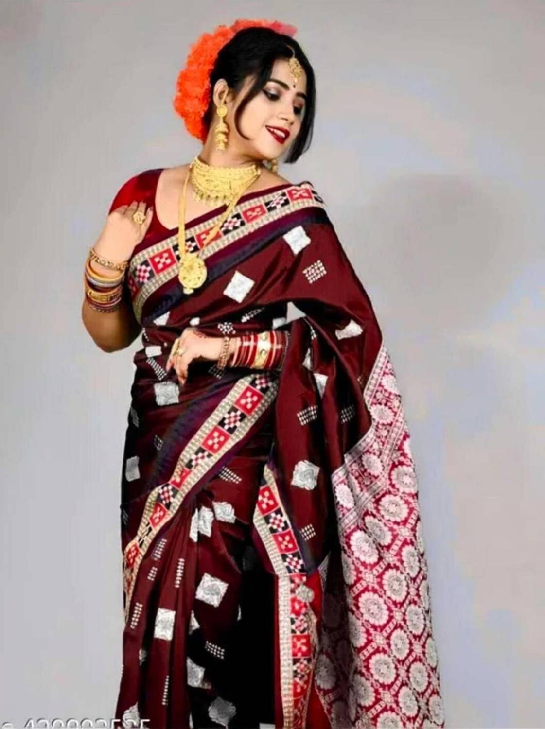 arcticsaree Woven Sambalpuri Art Silk Saree