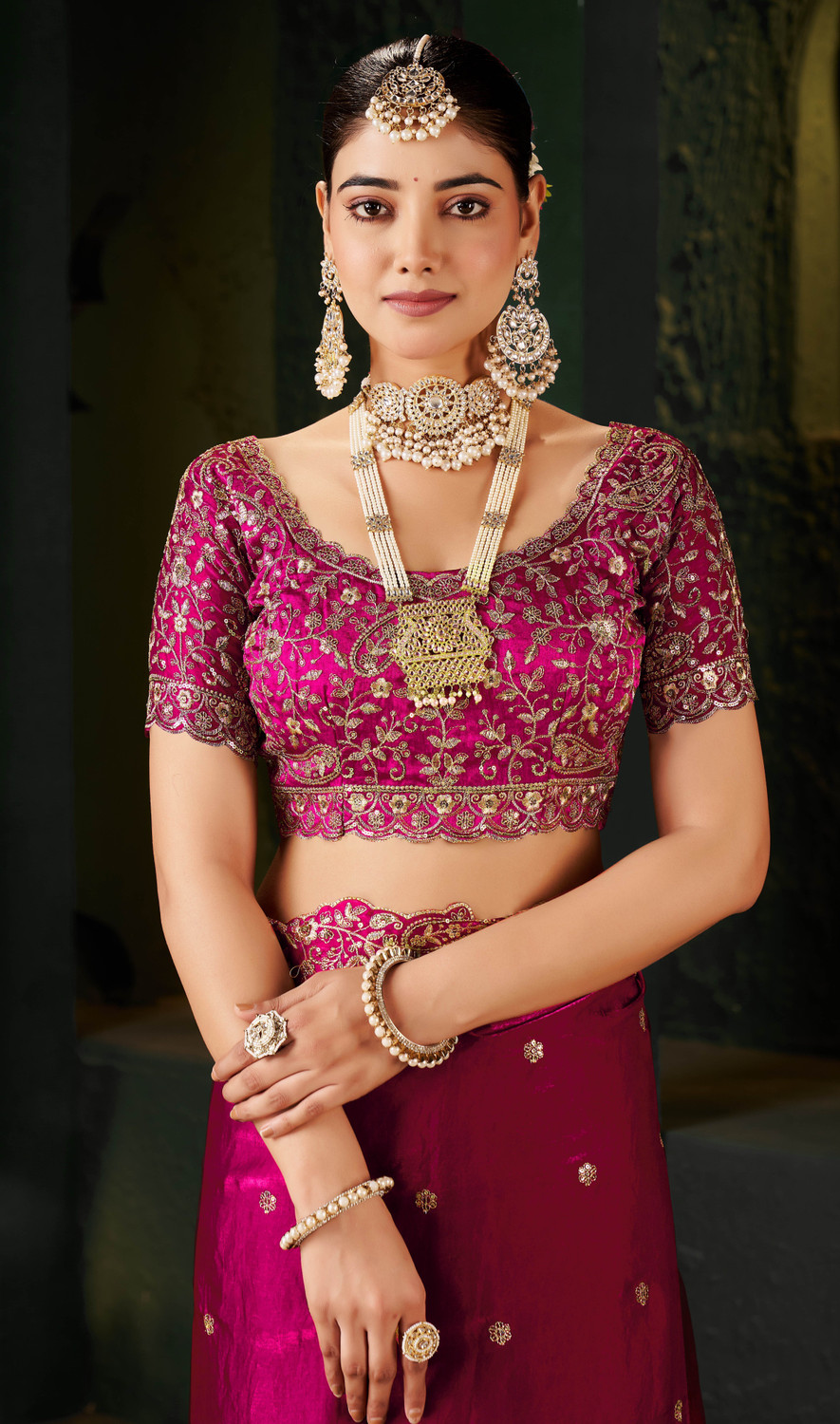 Image of Vivan Fab Embroidered, Embellished Bollywood Jimmy Jimmy, Satin Saree