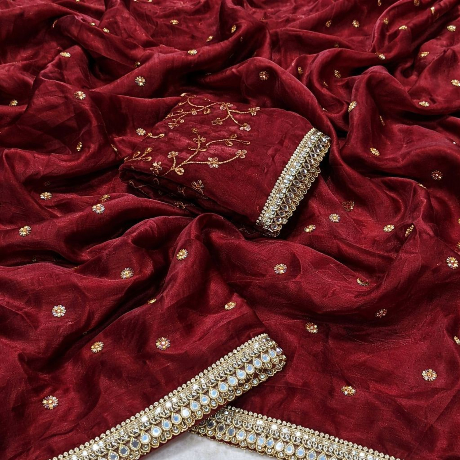 Image of sadika Embroidered, Embellished Bollywood Jimmy Jimmy Saree