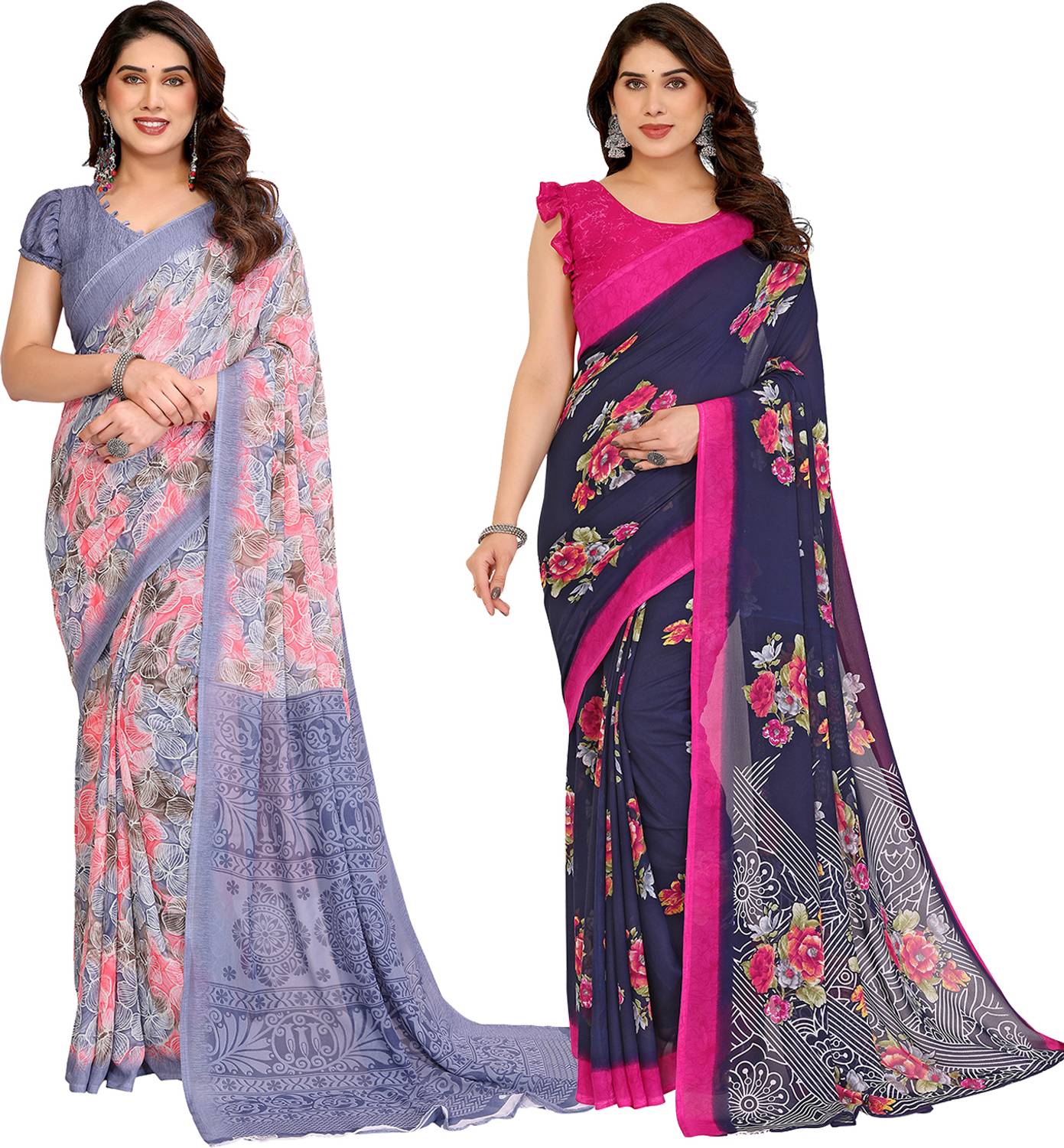 Anand Sarees Printed Daily Wear Georgette Saree