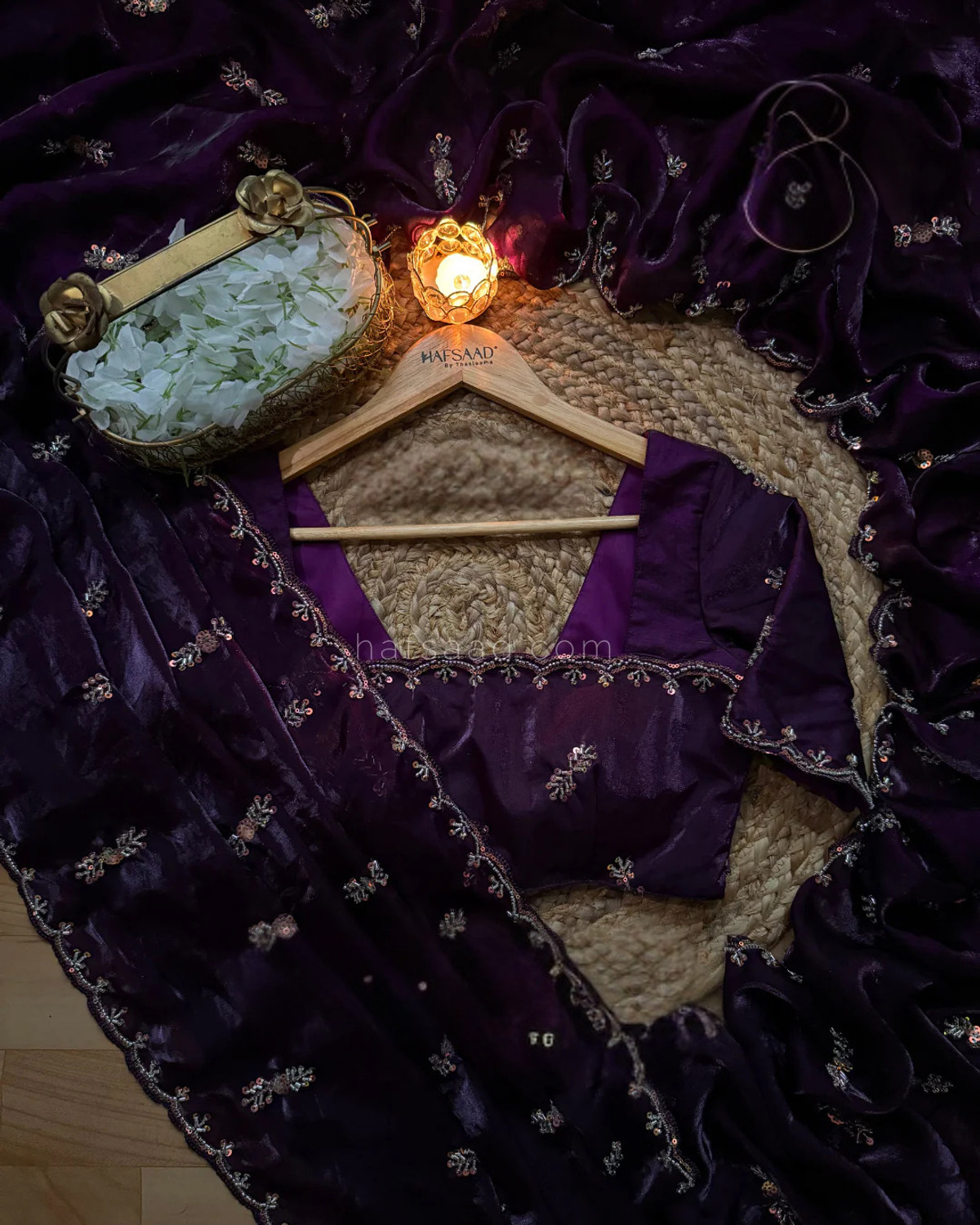 Image of SOVANSALI Embroidered Bollywood Satin Saree