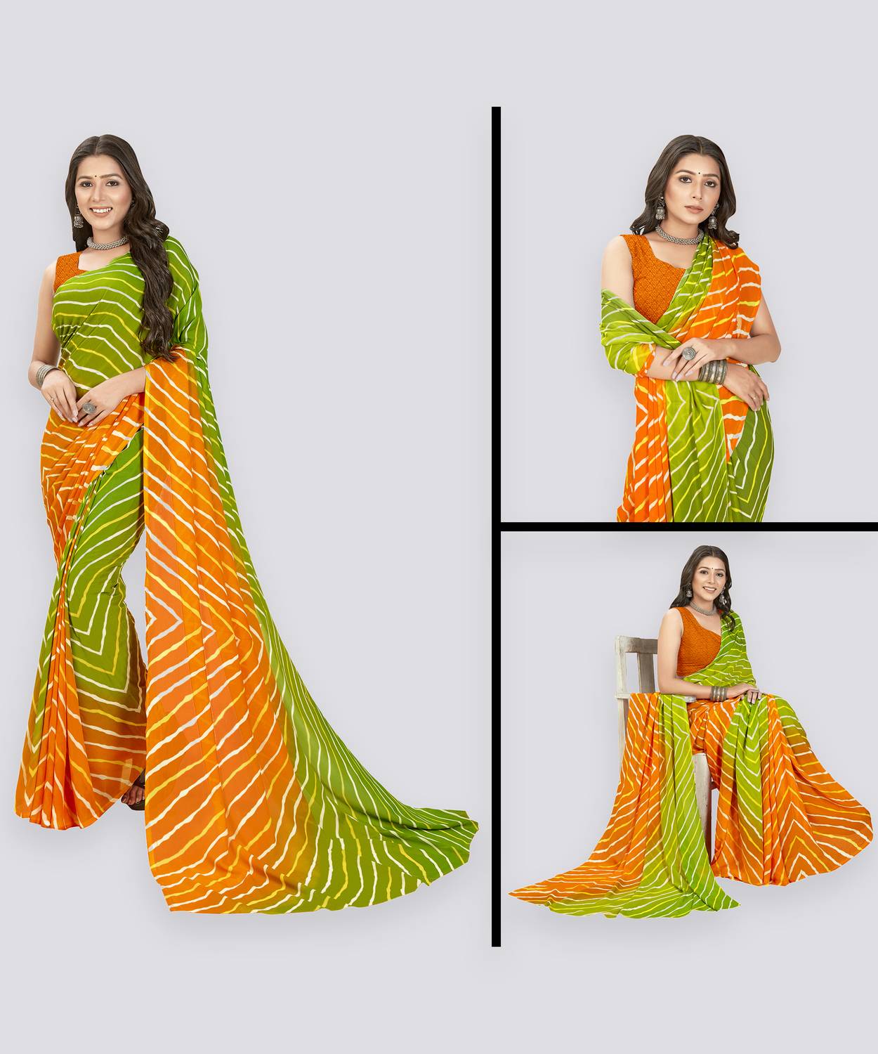 Anand Sarees Striped Daily Wear Georgette Saree