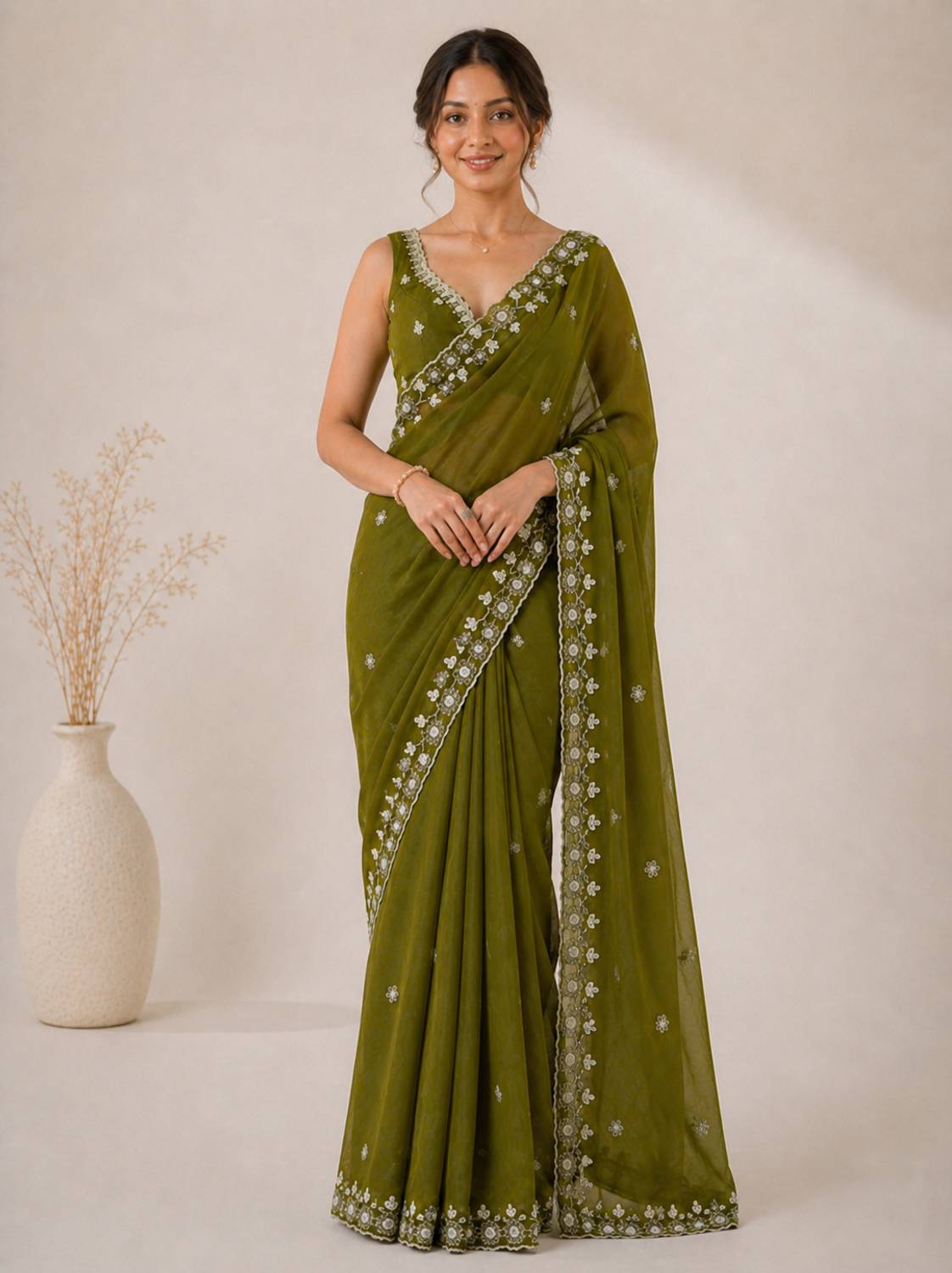 Navantika Embroidered Bollywood Jimmy Jimmy Saree