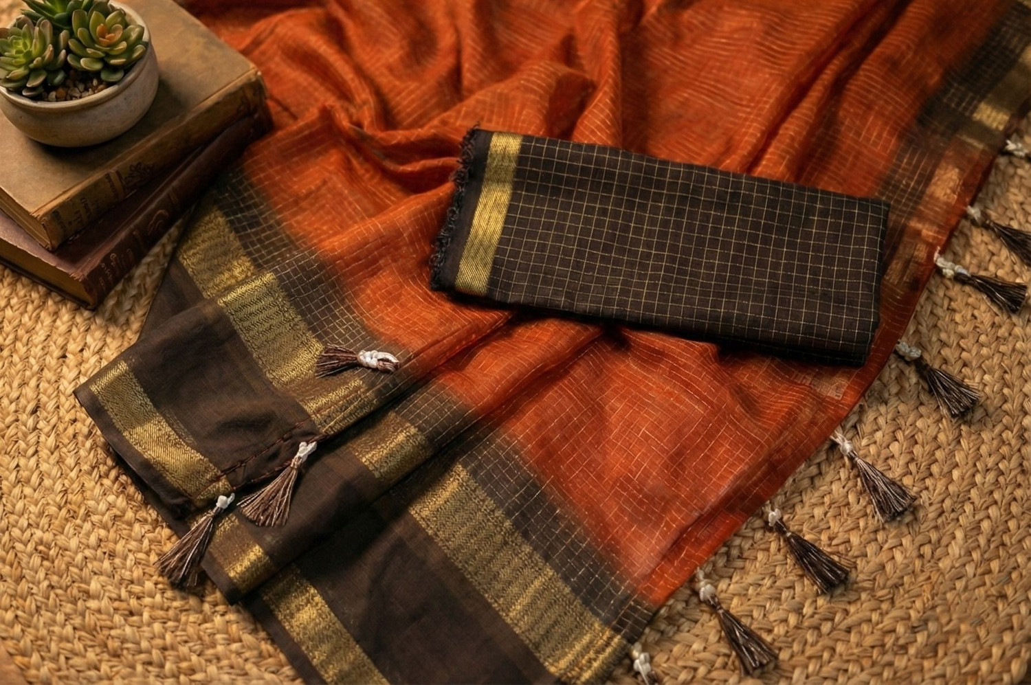 Image of KASTURI Checkered Bollywood Georgette Saree