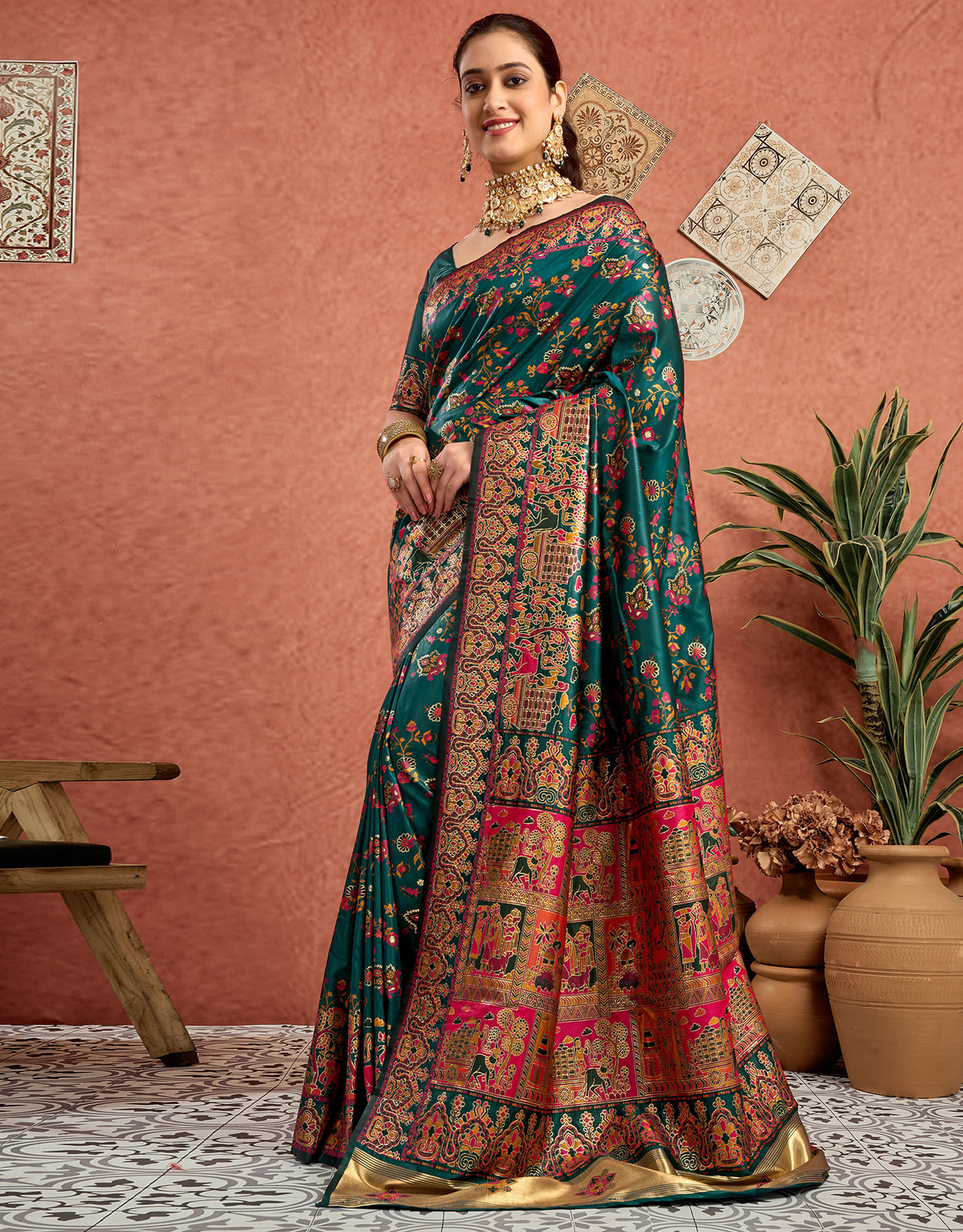 Image of Sangria Woven Banarasi Pure Silk Saree