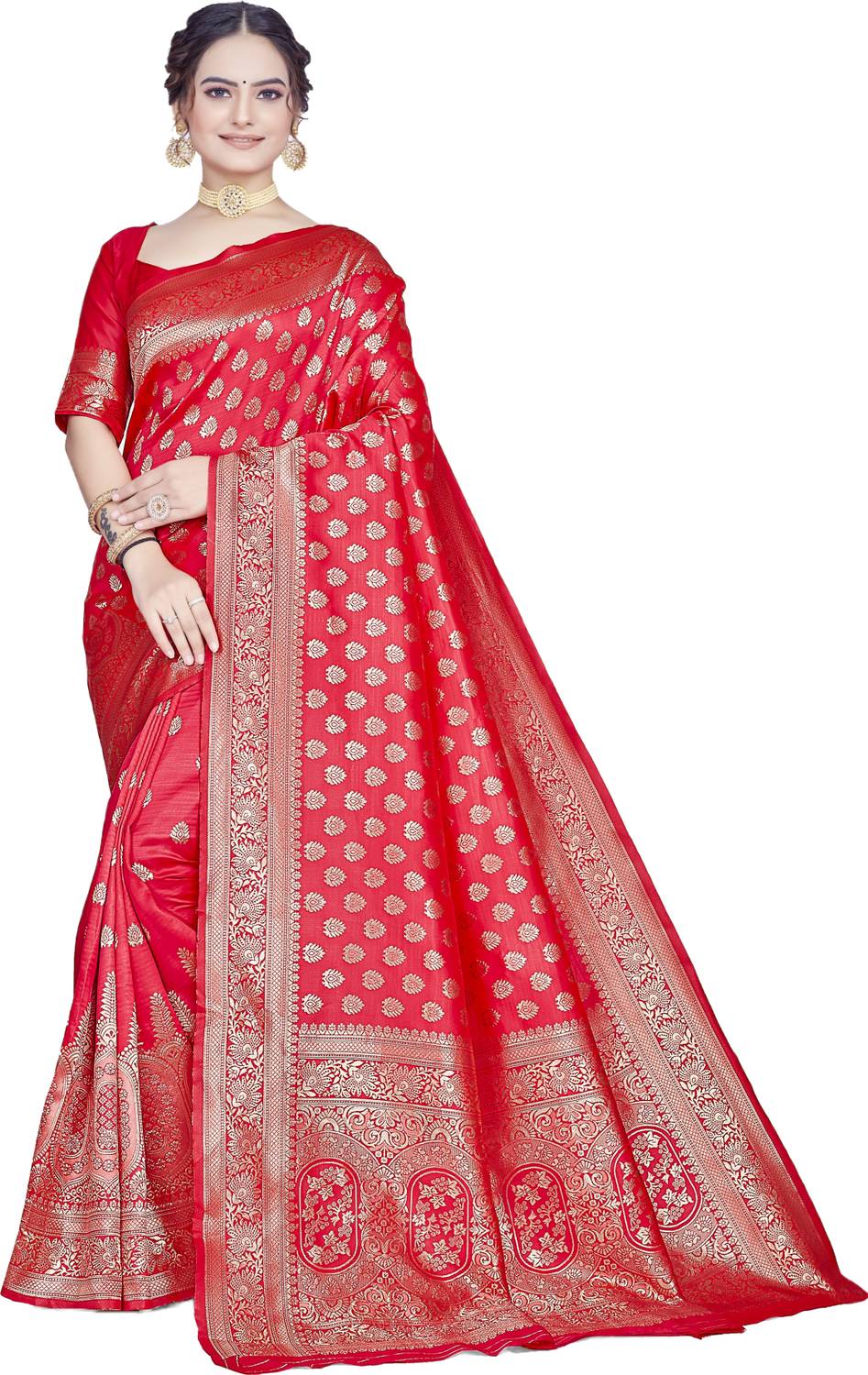 Alakh Creation Woven Kanjivaram Pure Silk Saree