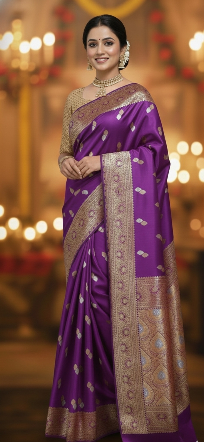 Image of Tanishq Woven Banarasi Pure Silk Saree