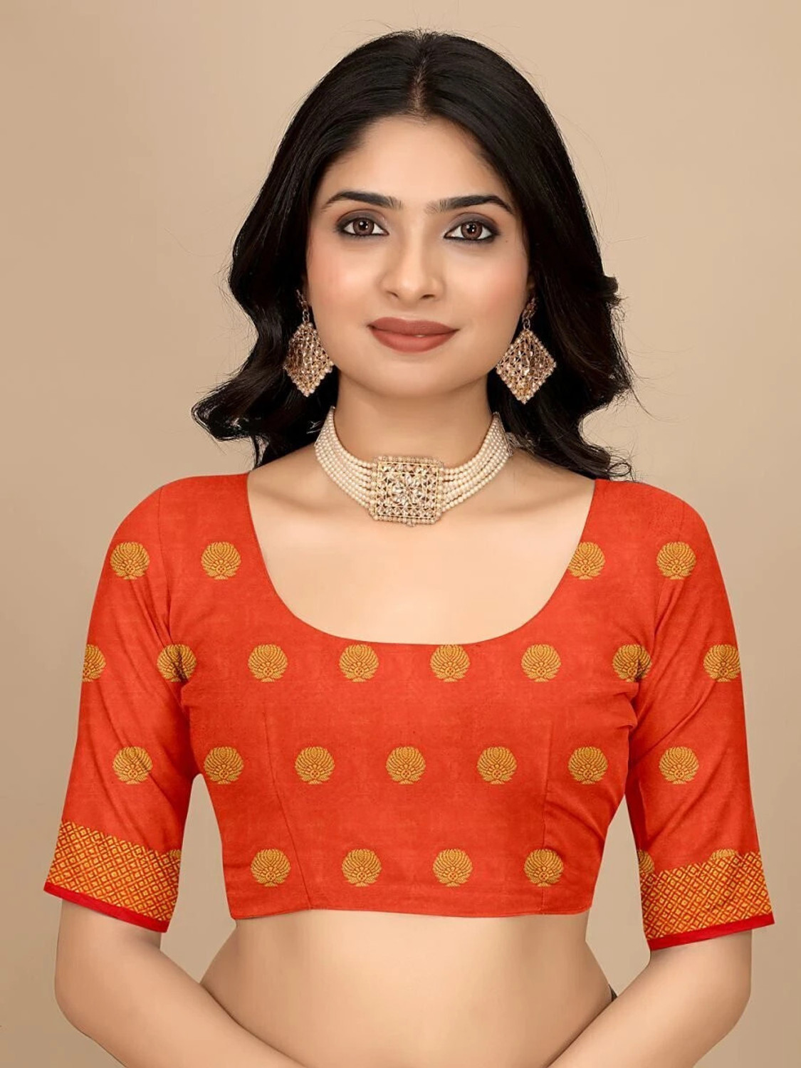 Image of Doroly Temple Border Banarasi Jacquard Saree