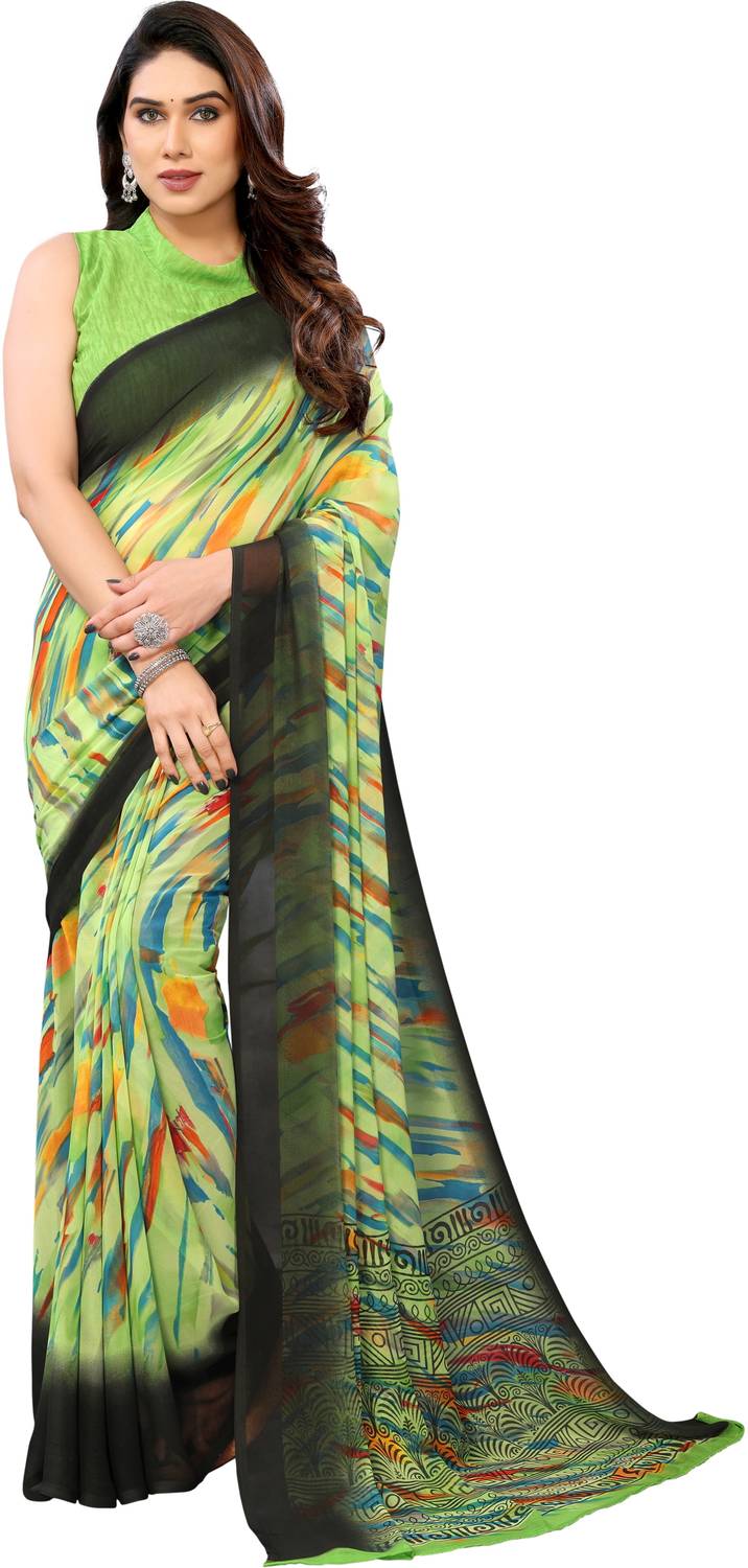 NIRMOHIFASHION Printed Bollywood Georgette Saree