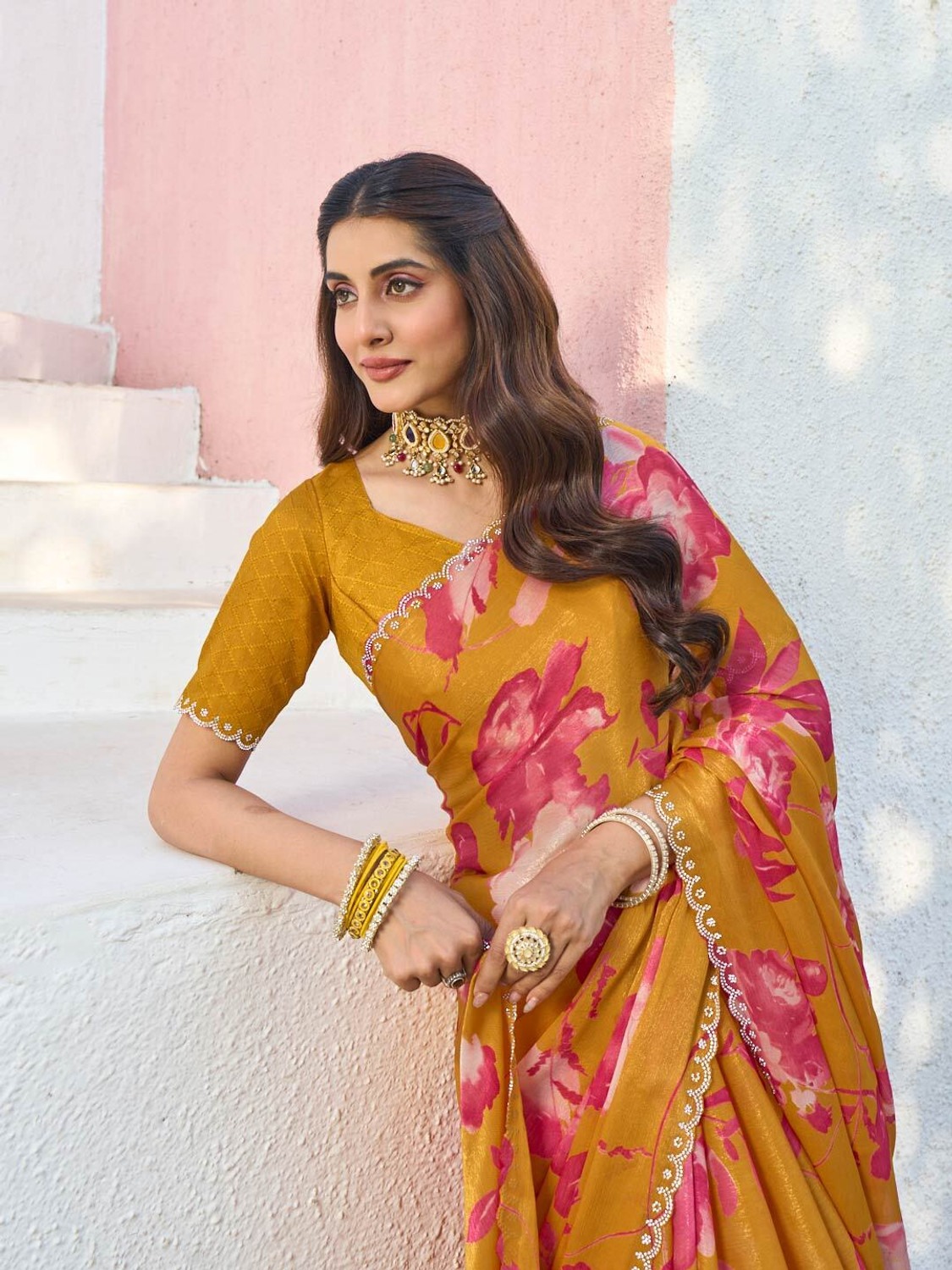 Image of Laxmipati sarees Printed Bollywood Organza Saree