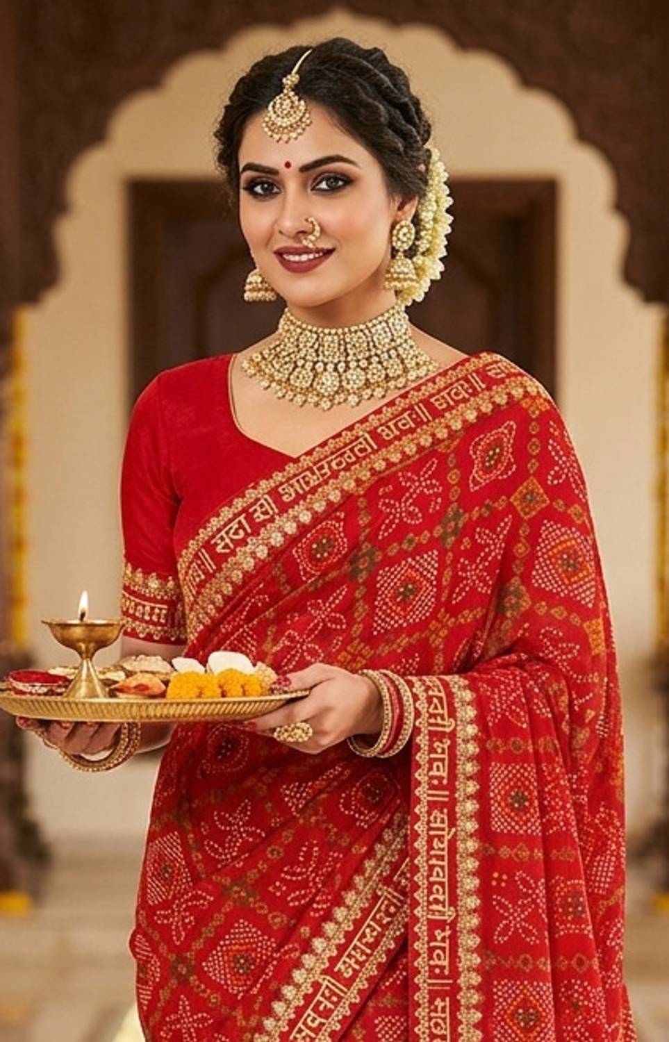 bhavika Printed Bandhani Georgette Saree
