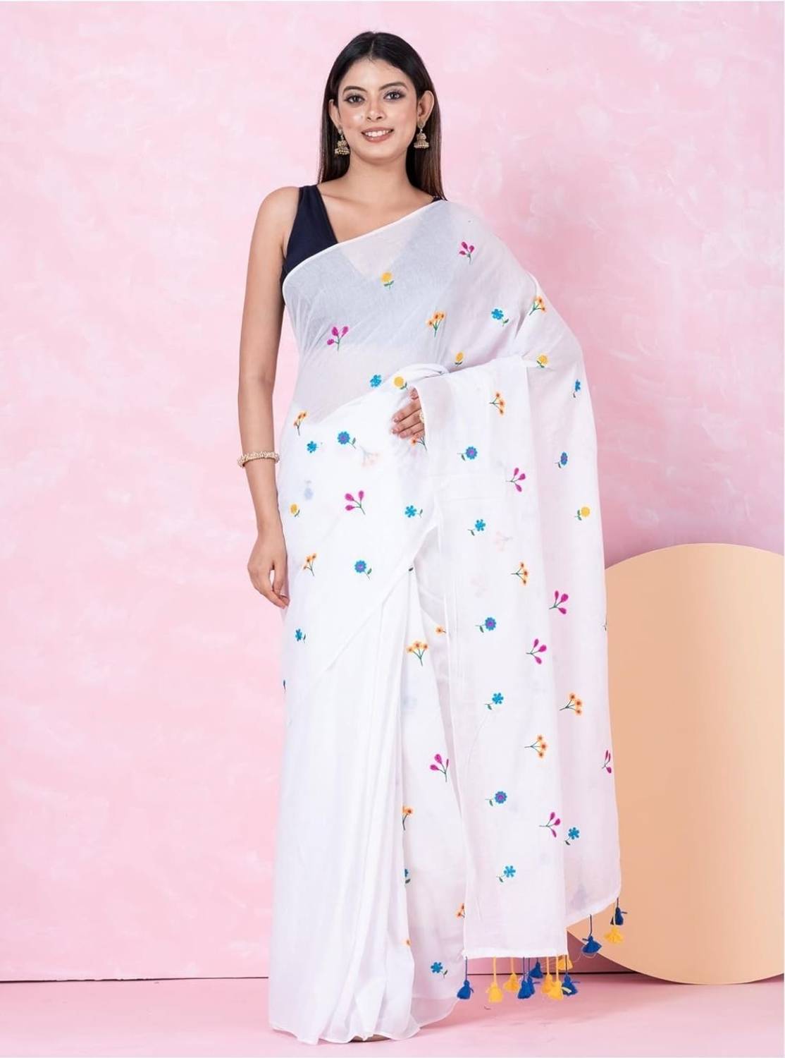 Bhadra Embroidered Handloom Handloom Pure Cotton Saree