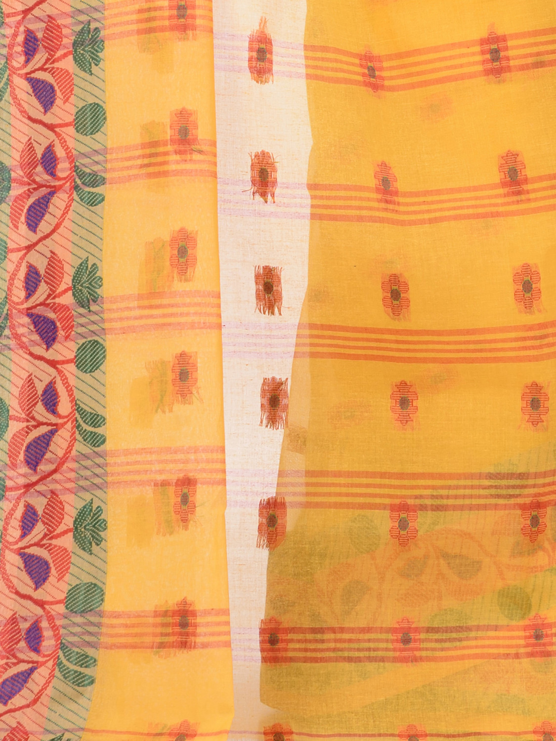 Image of TANTLOOM Woven, Embroidered Bandhani Handloom Pure Cotton, Georgette Saree