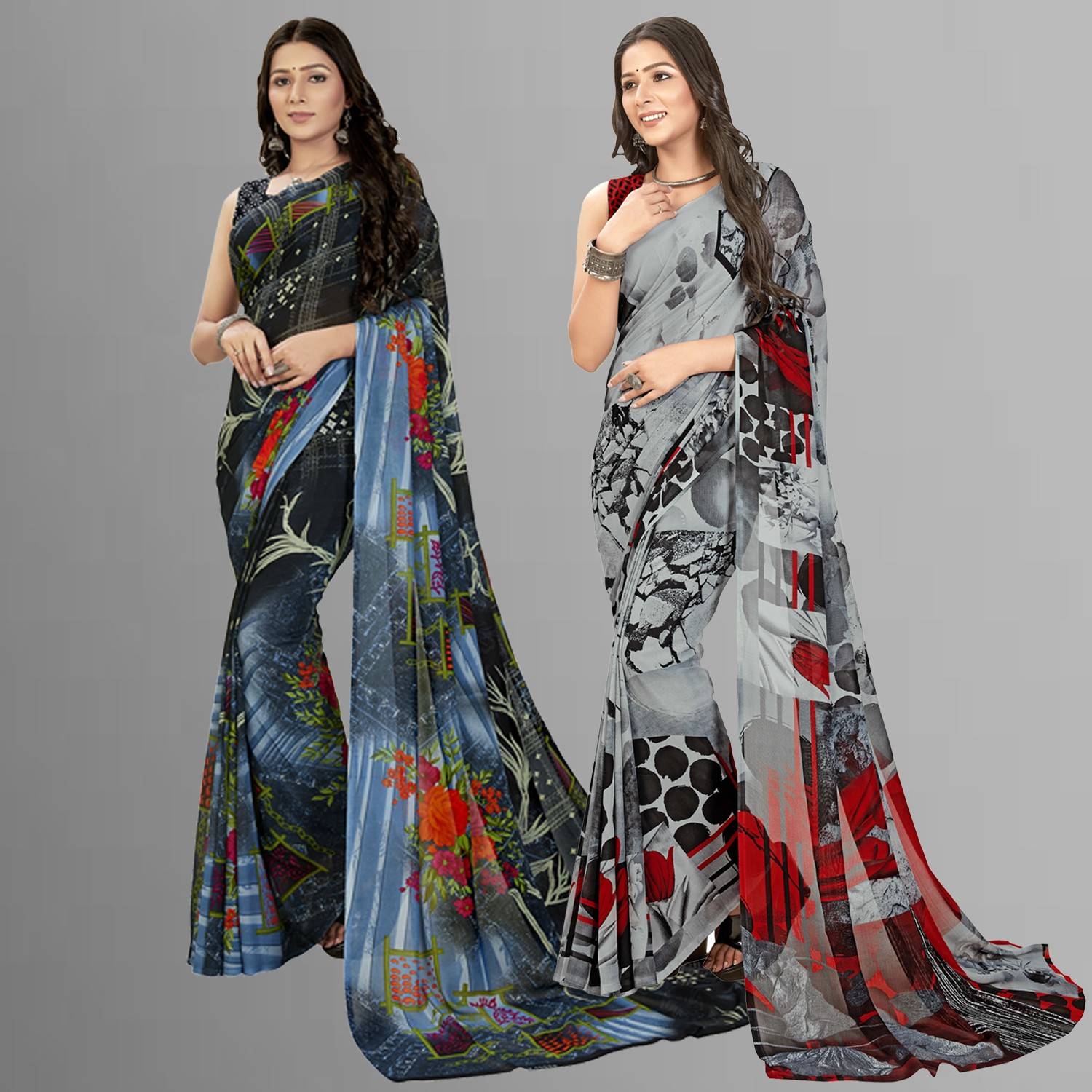 Anand Sarees Printed Daily Wear Georgette Saree
