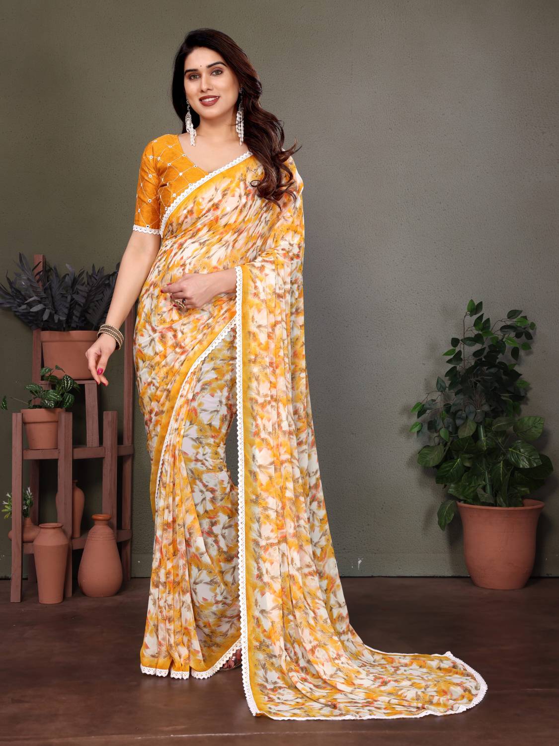 TTH Printed Bollywood Georgette Saree