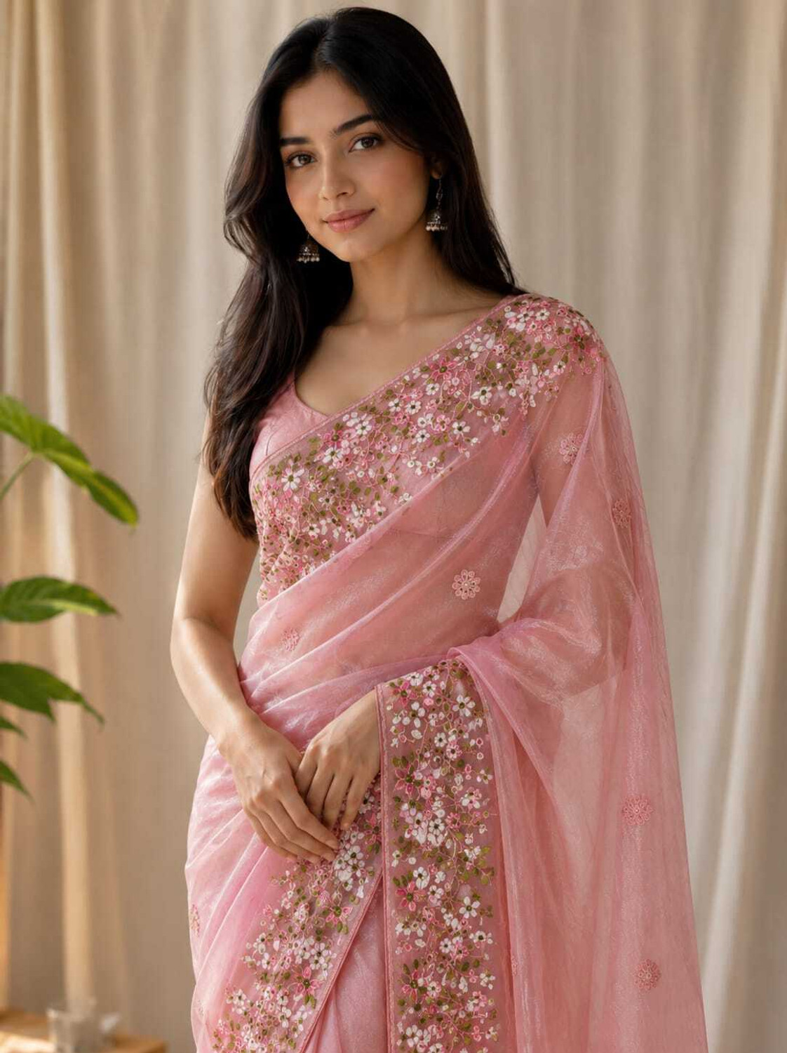 Image of Akhodalkrp Embroidered Bollywood Net Saree