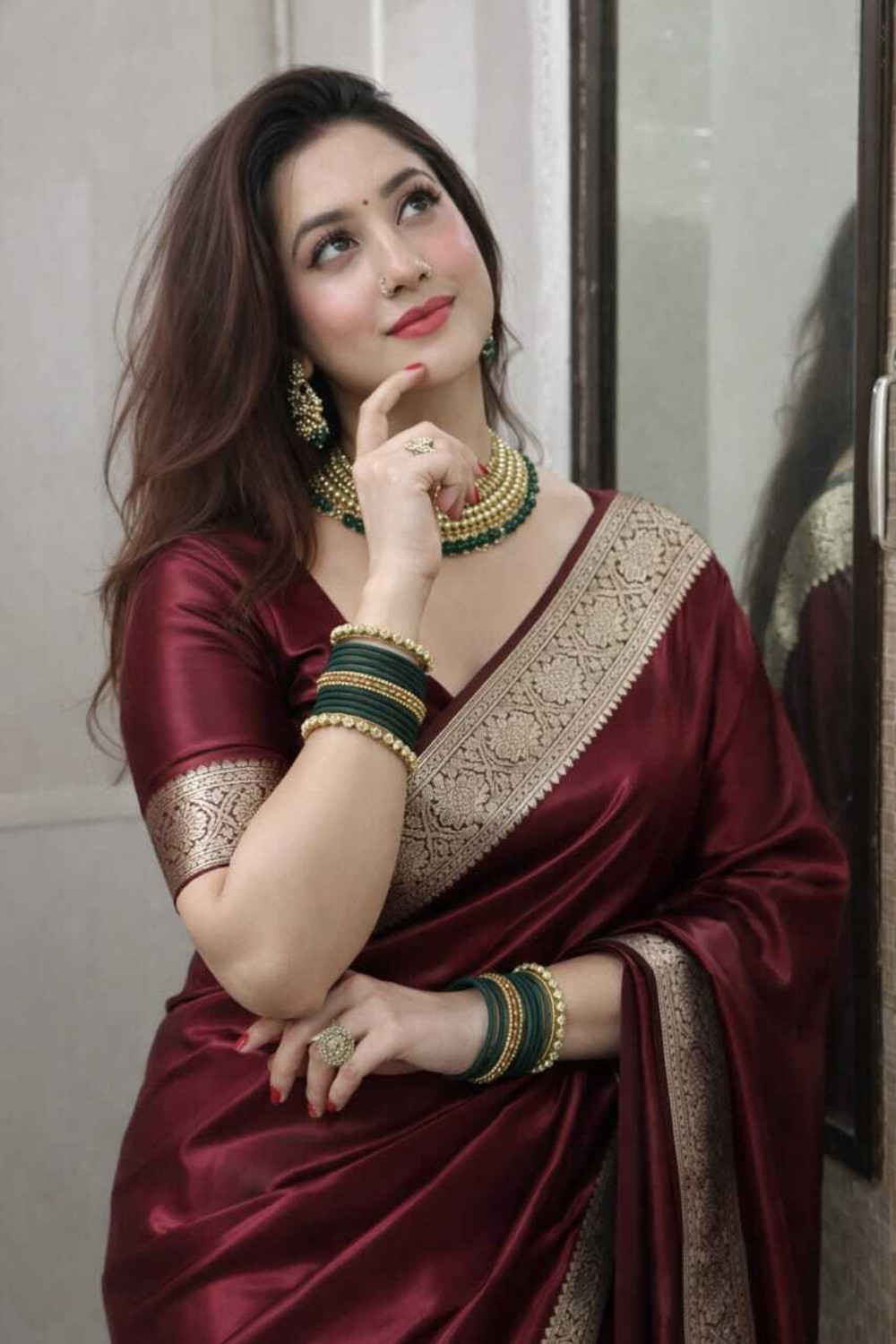 Image of Sijileen Woven Banarasi Satin Saree
