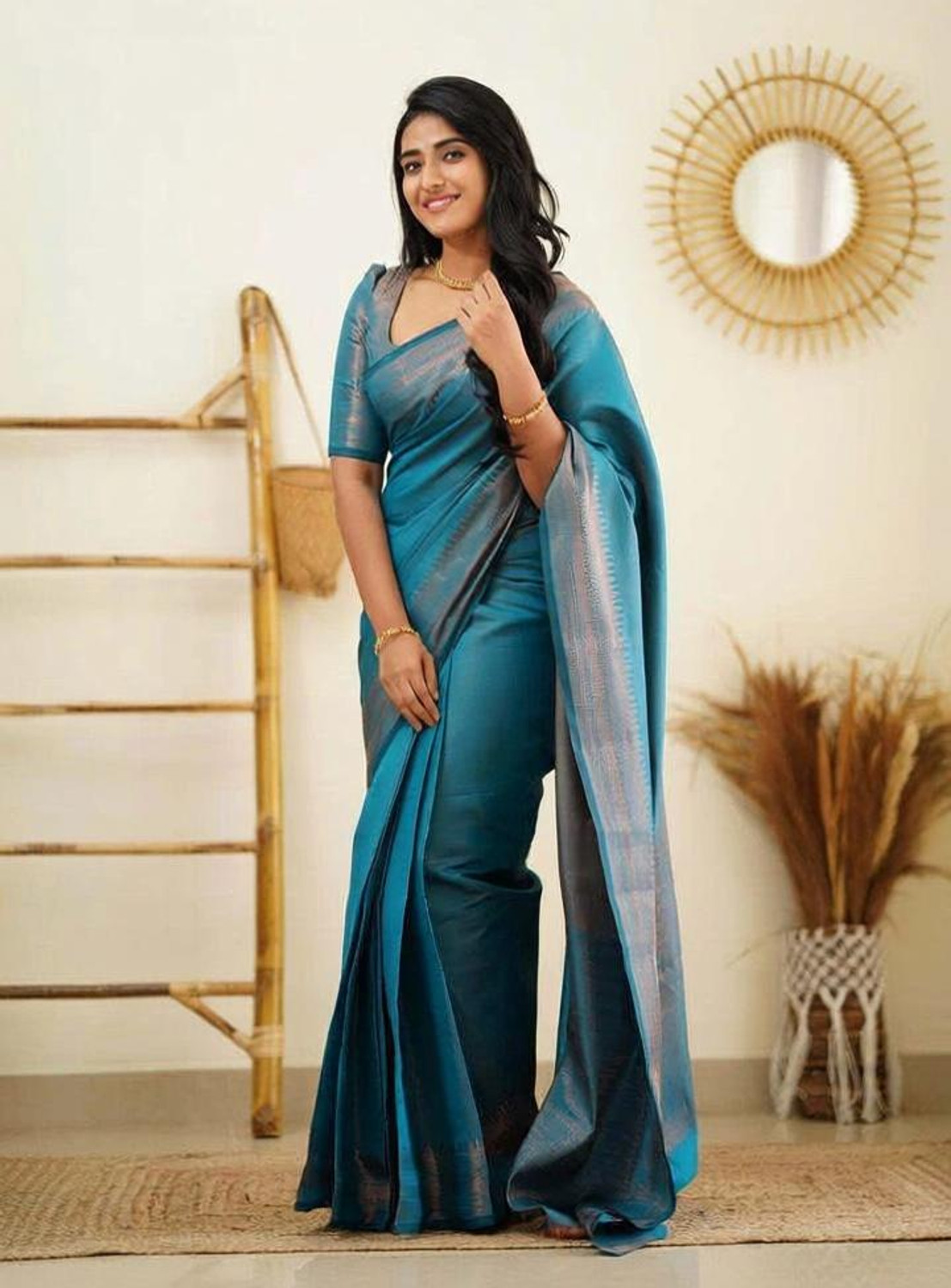 Image of kevami fashion Self Design Kanjivaram Cotton Silk Saree