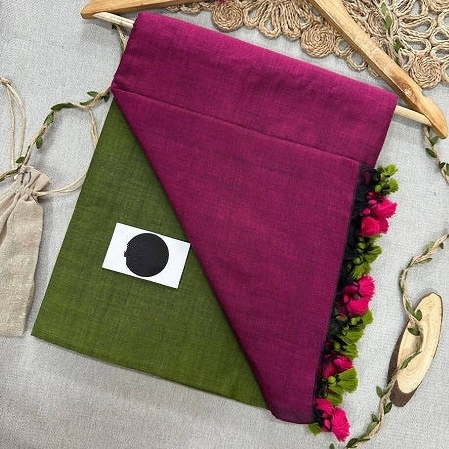Amita Collections Color Block Daily Wear Pure Cotton Saree