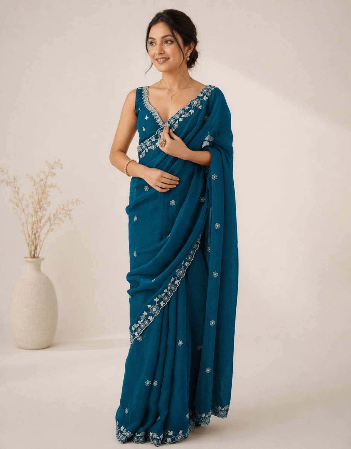 Navantika Embroidered Bollywood Jimmy Jimmy Saree