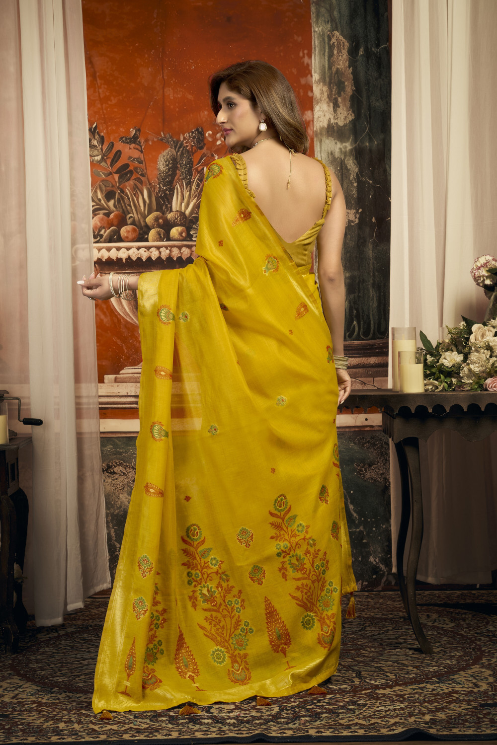 Image of Tasrika Printed Chanderi Cotton Silk Saree