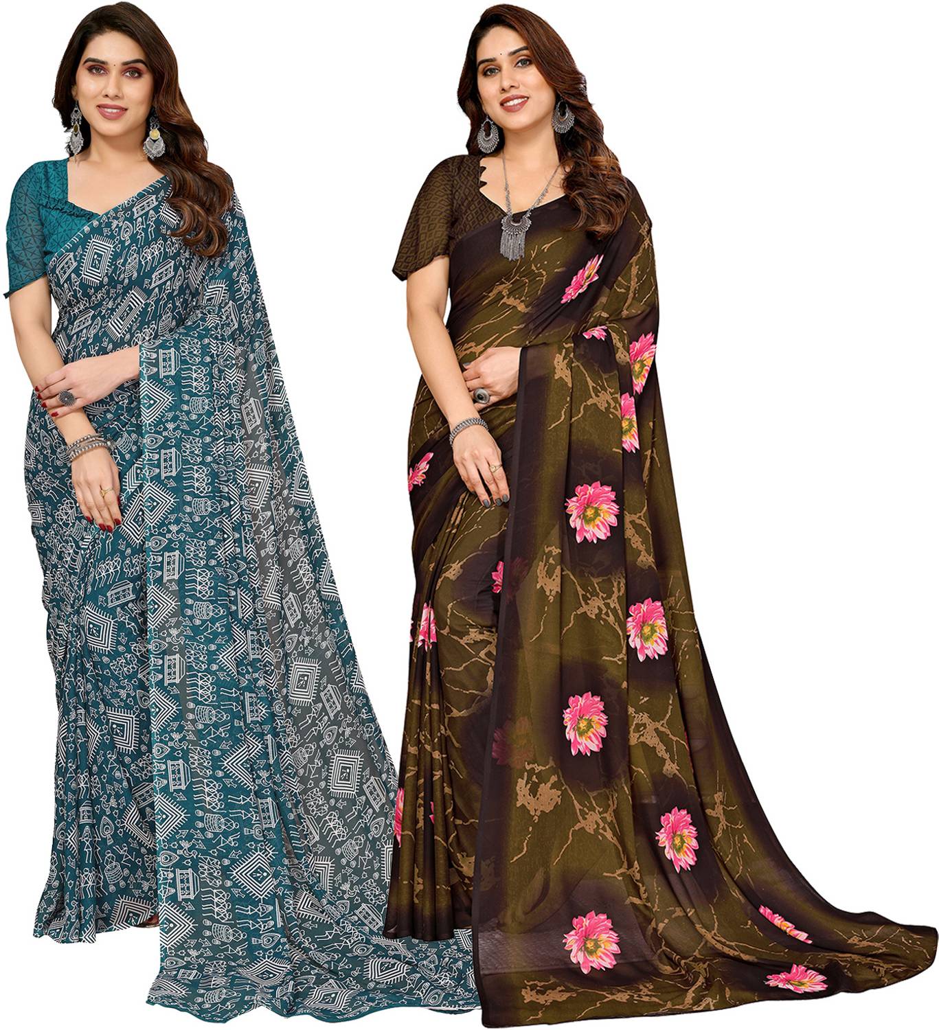 Anand Sarees Printed Daily Wear Georgette Saree