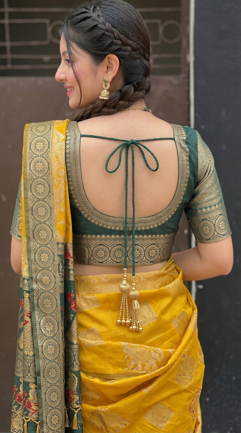 Image of VUFM Woven Banarasi Pure Silk Saree