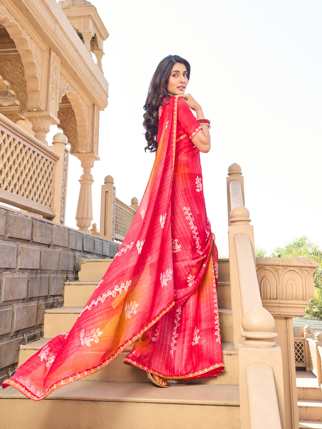 Image of Laxmipati sarees Printed Bollywood Chiffon Saree