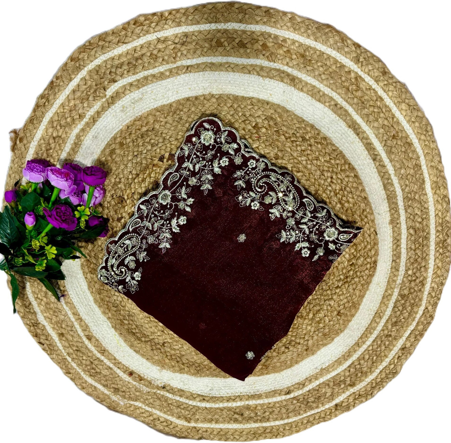 Image of RK Creation Embroidered Berhampuri Pure Silk Saree