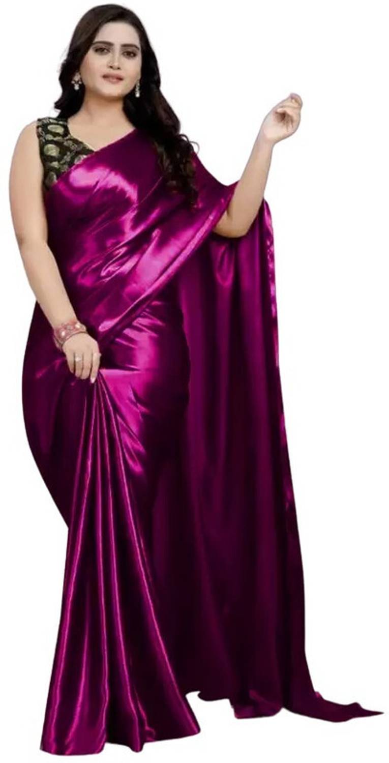 Aika Solid/Plain Bollywood Silk Blend Saree