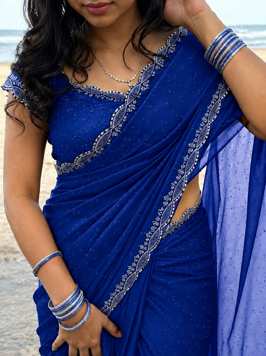 Image of Zegoom Embellished Bollywood Georgette Saree