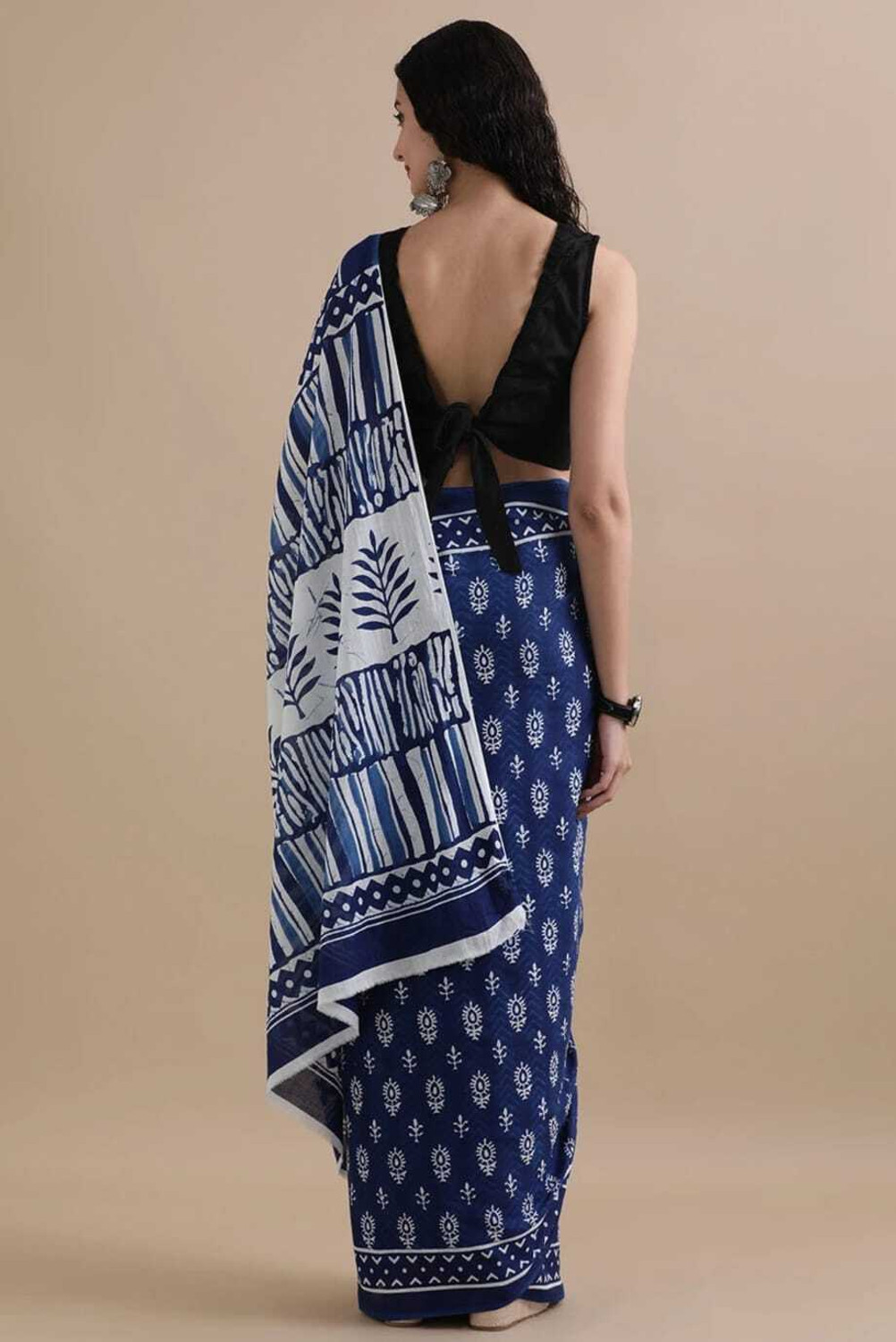 Image of DASTKARPRINT Printed Daily Wear Pure Cotton Saree