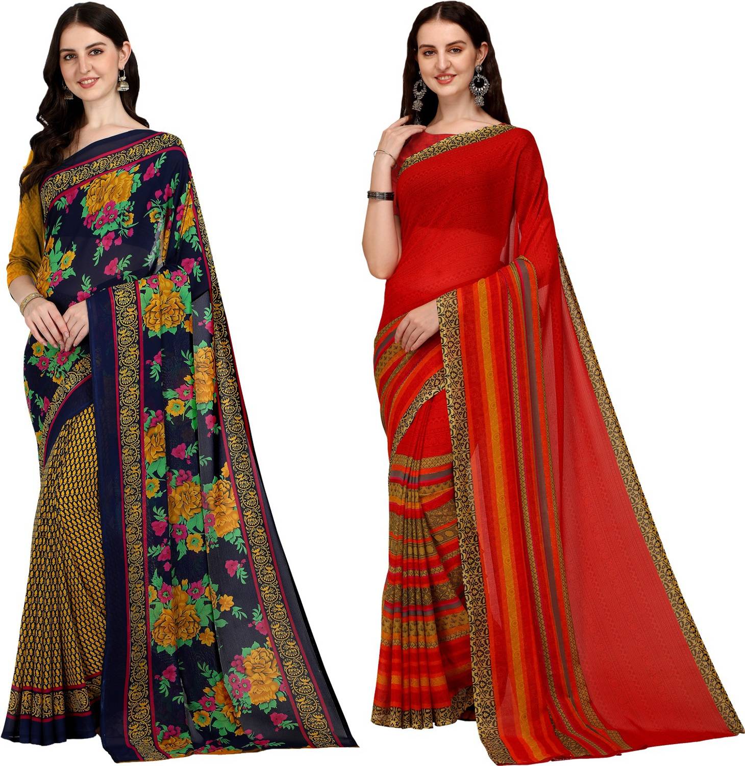 Anand Sarees Floral Print Bollywood Georgette Saree