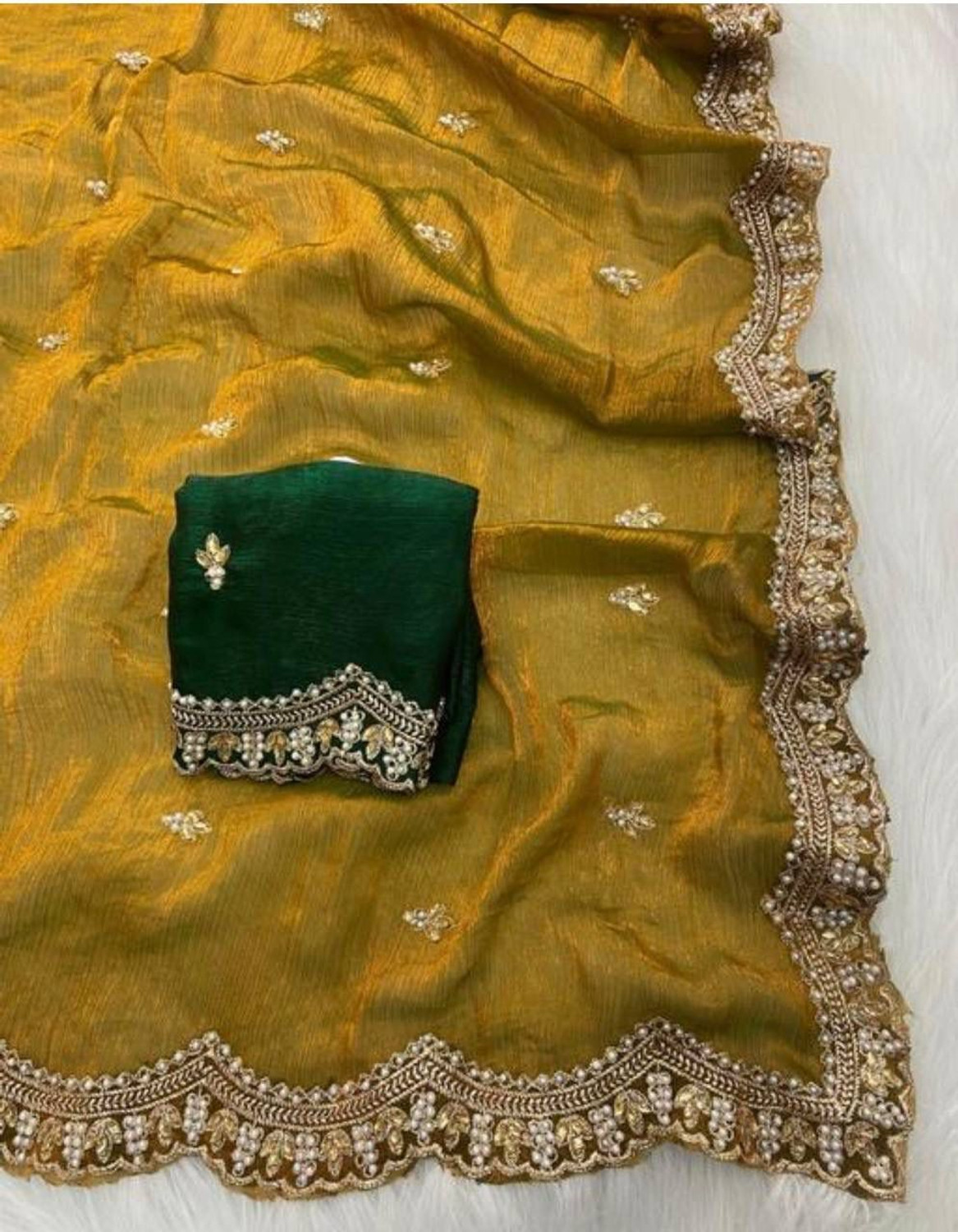 Image of MMSTOREEE Embroidered Assam Silk Art Silk Saree