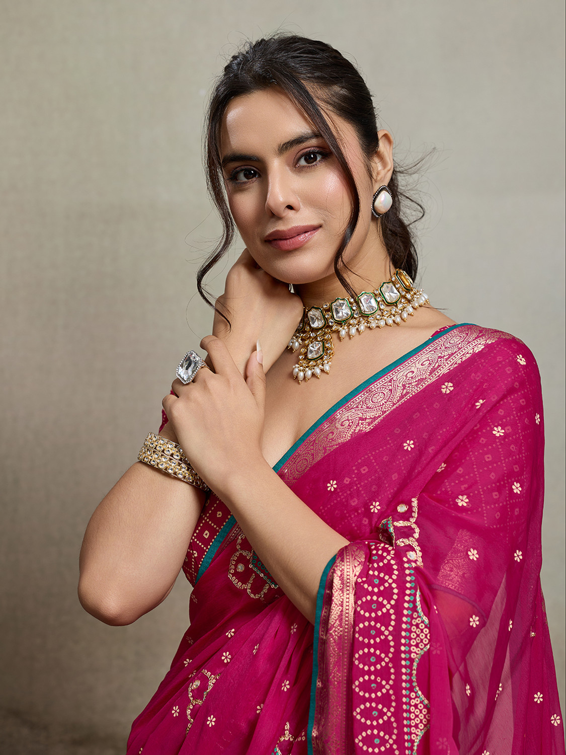 Image of SOHINI NX Printed Bollywood Chiffon Saree