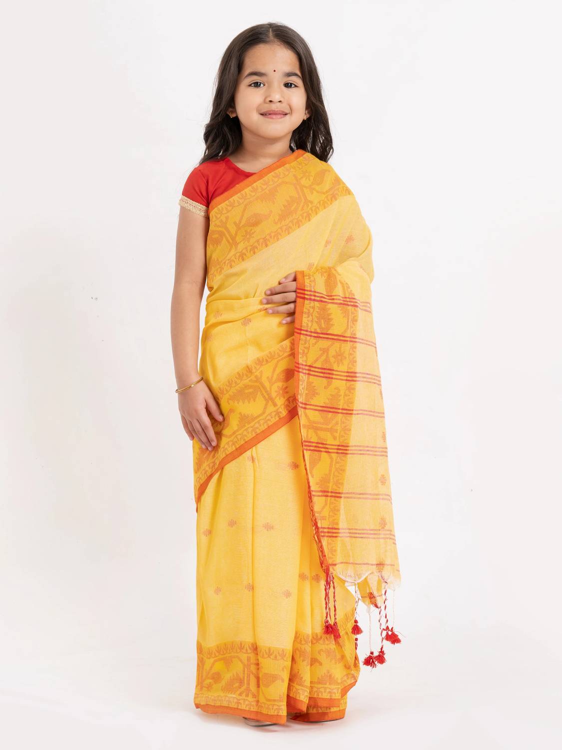 BalikaTextile Self Design Handloom Pure Cotton Saree