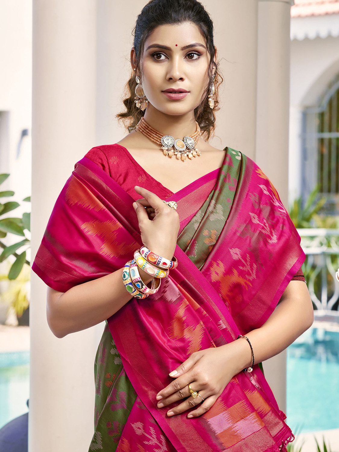 Image of Sutriti Woven Pochampally Silk Blend Saree