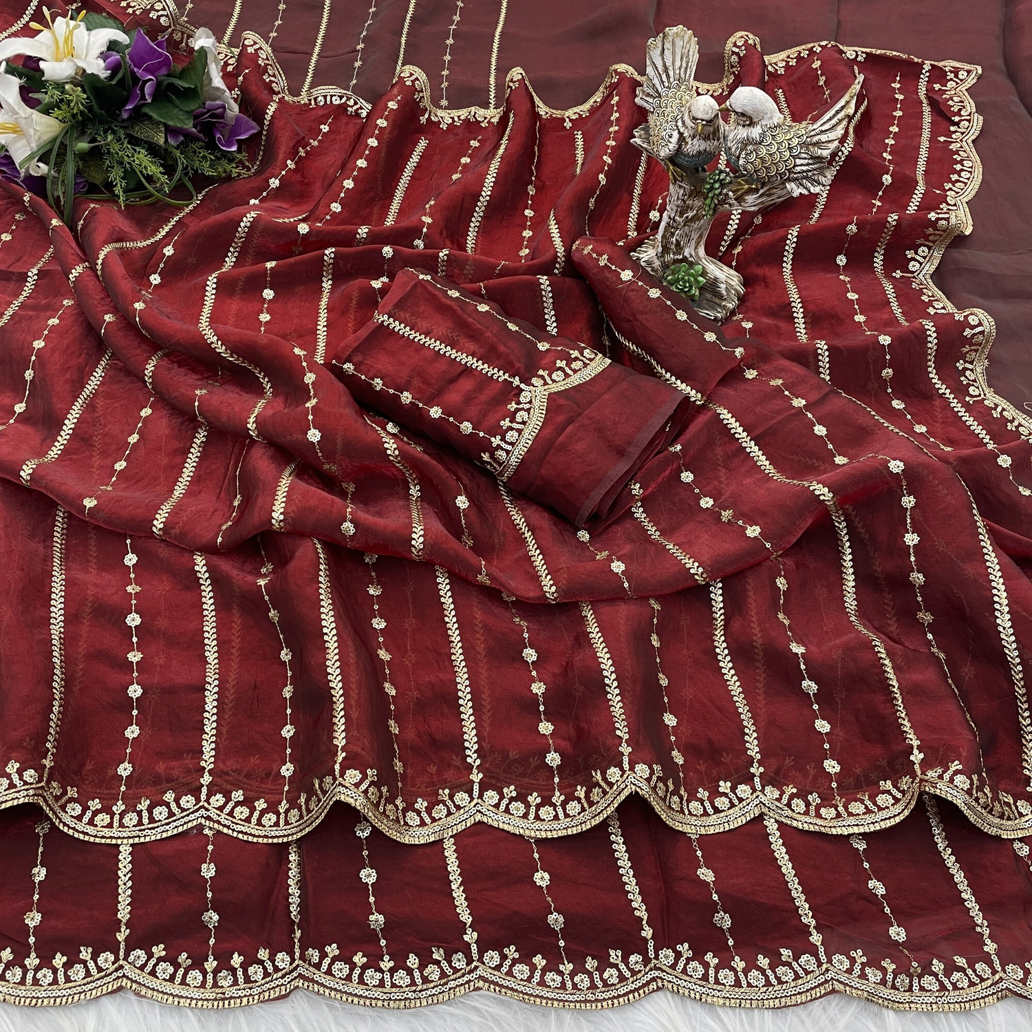 Image of Divastri Embroidered Bollywood Silk Blend Saree
