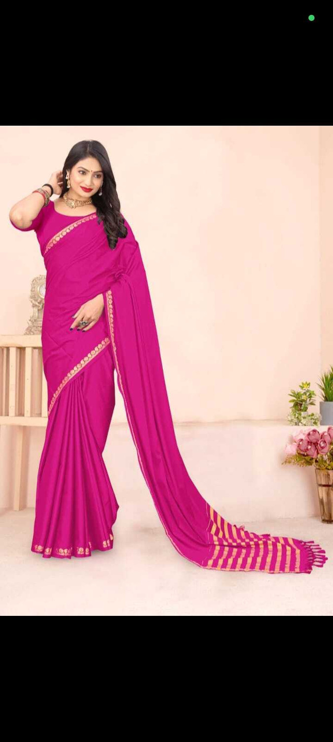 Image of S S CREATION Solid /Plain Mysore Silk Blend Saree