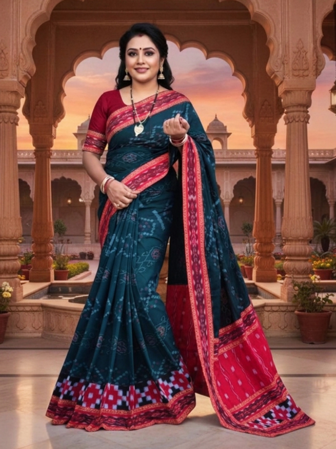 Image of hima fashion Woven Sambalpuri Cotton Blend Saree