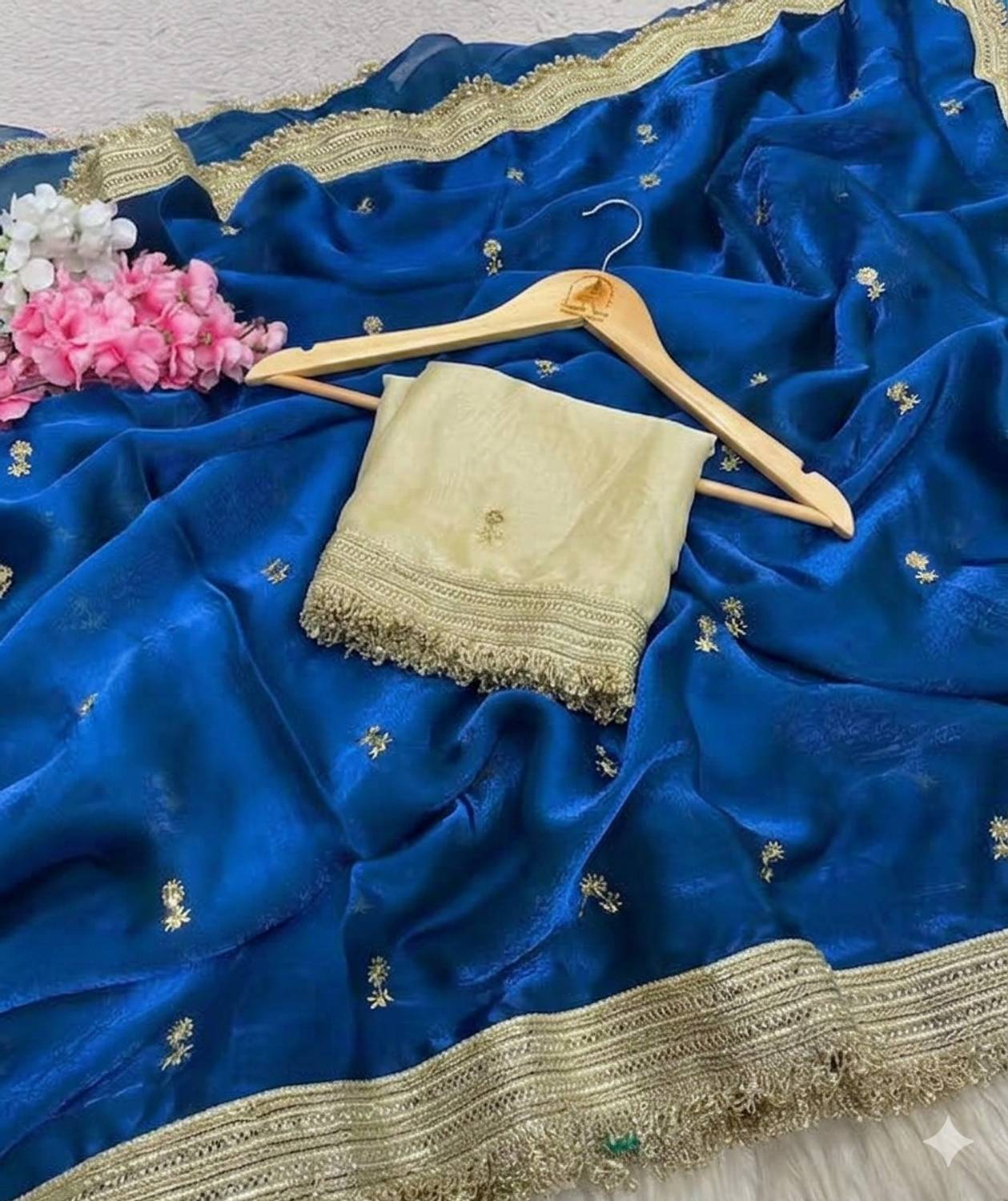 Classy Foriever Embroidered Bollywood Jimmy Jimmy, Tissue Saree