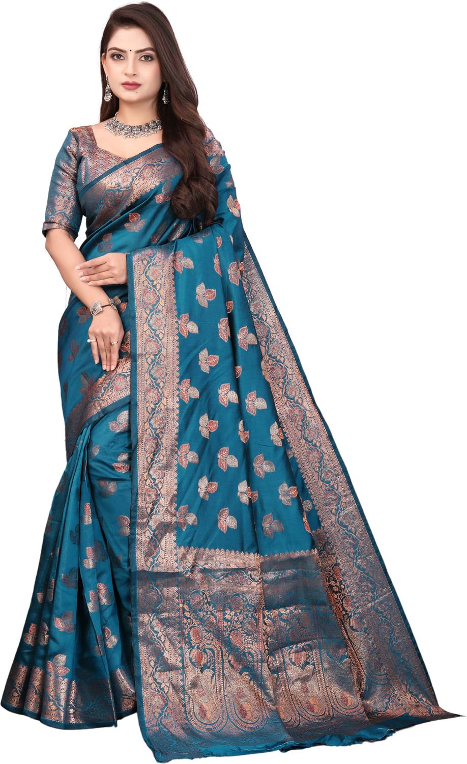 BHADRAVATI Woven Banarasi Jacquard Saree