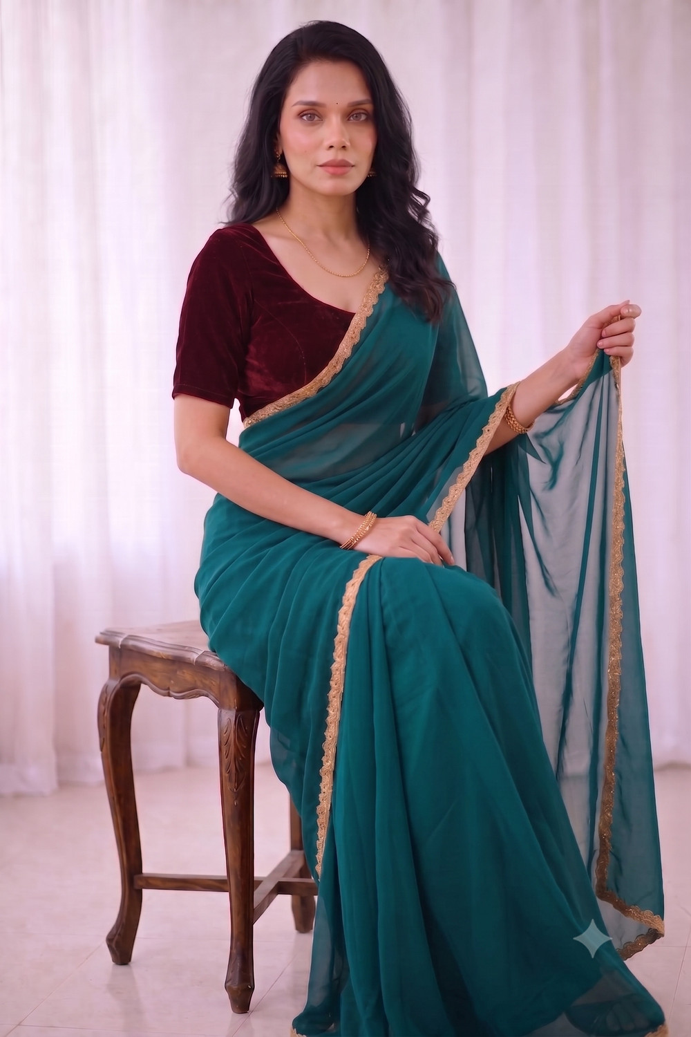 Image of RERLY Embellished Daily Wear Organza Saree