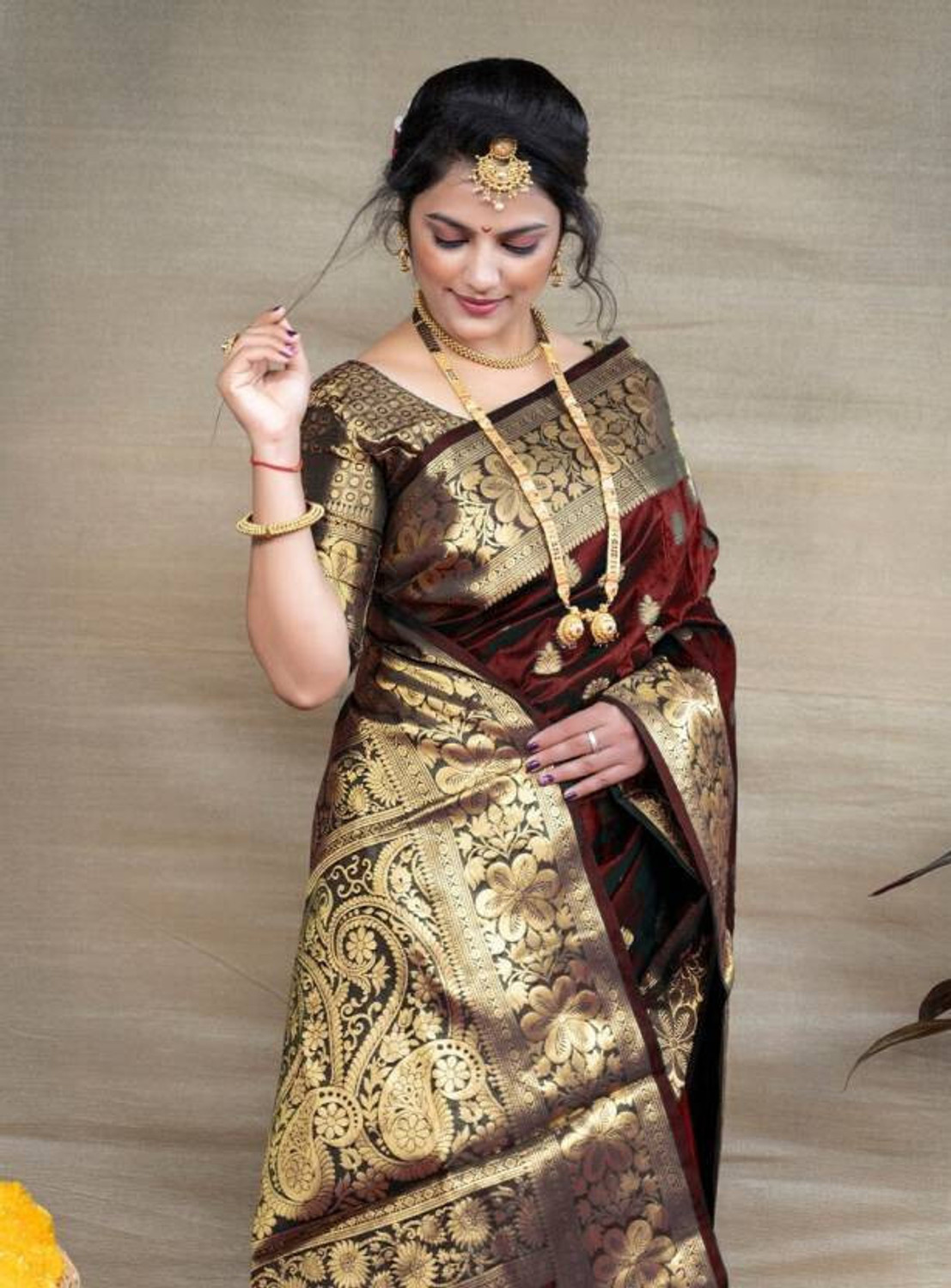 Image of Doroly Woven Kanjivaram Pure Silk Saree
