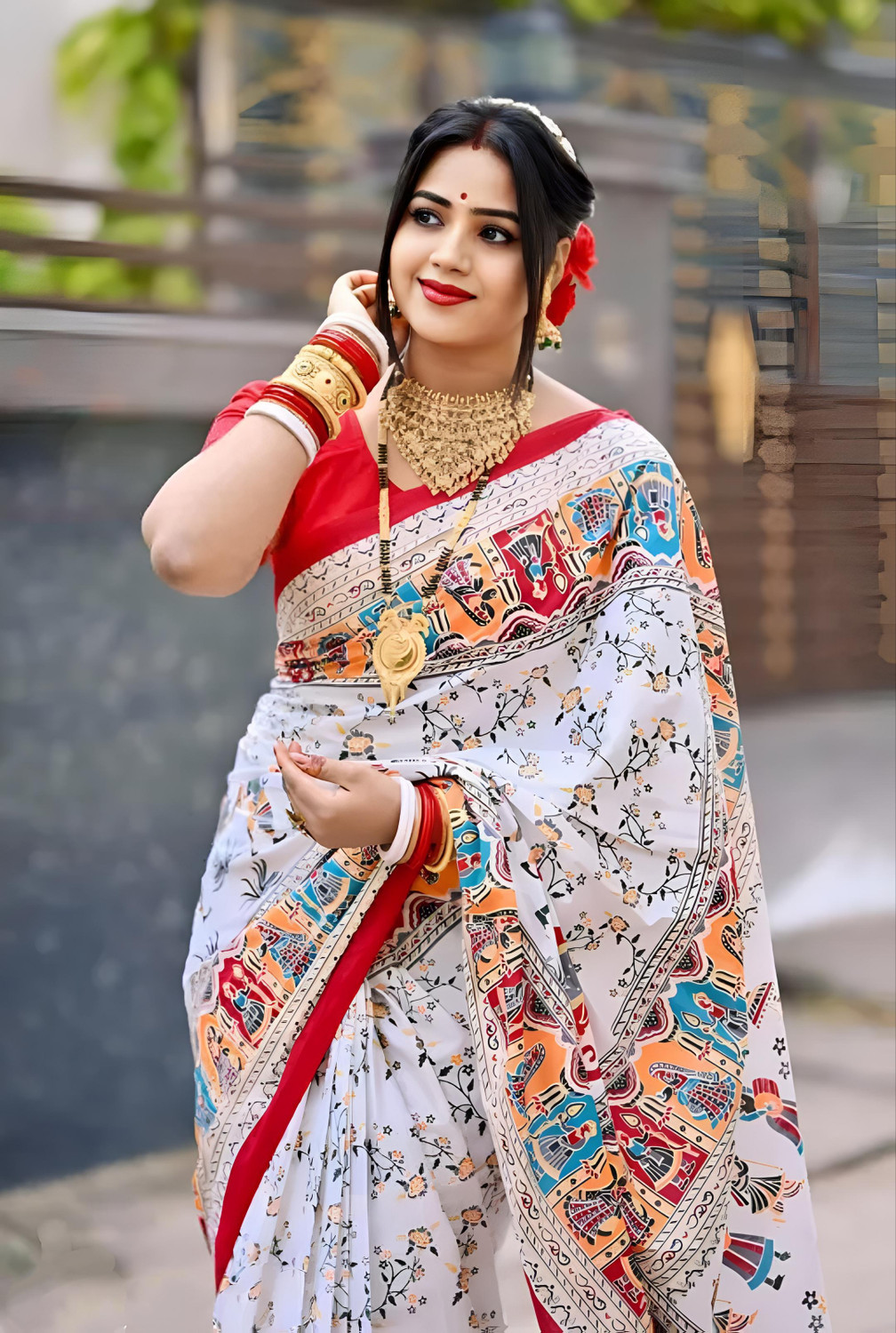 Image of VAMIKASAREE Printed Sambalpuri Pure Cotton Saree