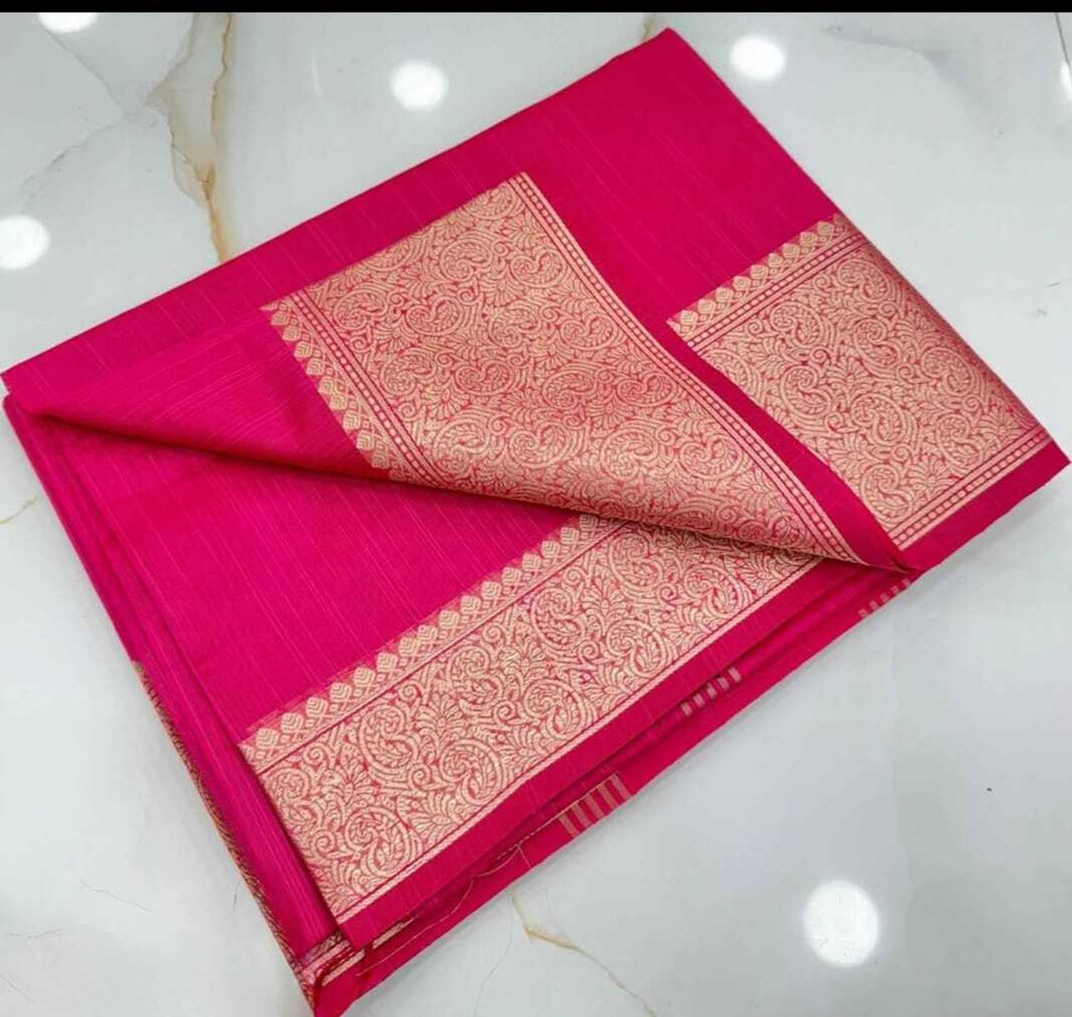 Averis collection Woven, Self Design Banarasi Handloom Crepe, Silk Blend Saree